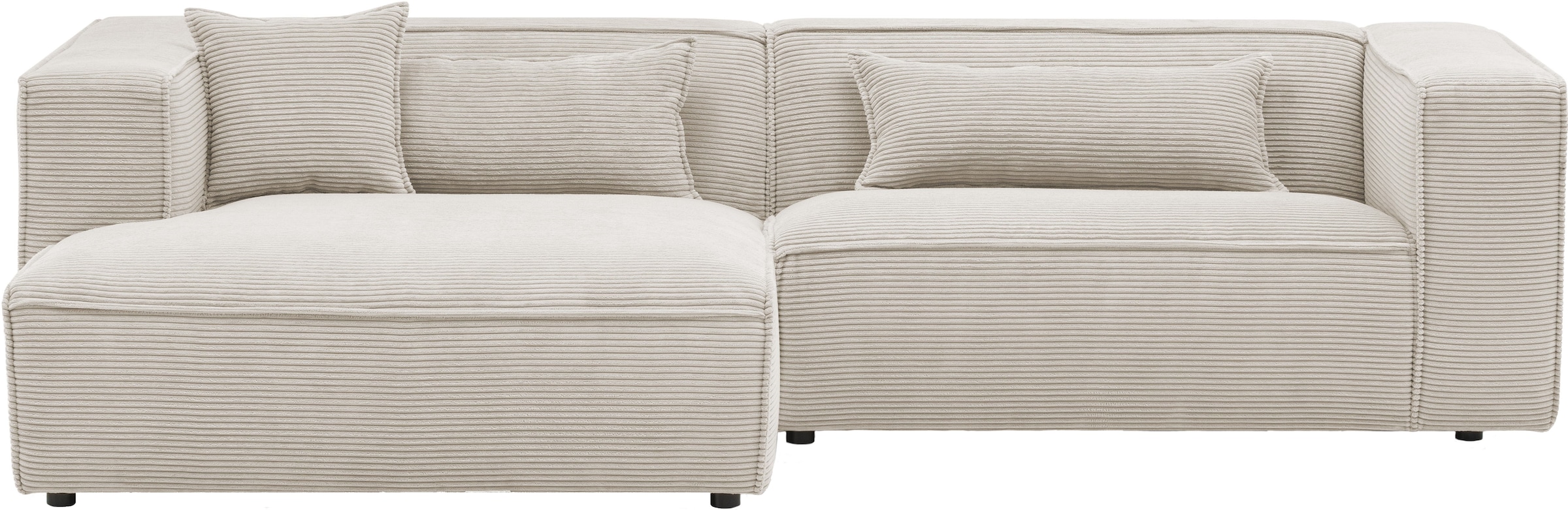 LeGer Home by Lena Gercke Ecksofa "PIARA mit Kedernaht, Cord, Leinenoptik o günstig online kaufen