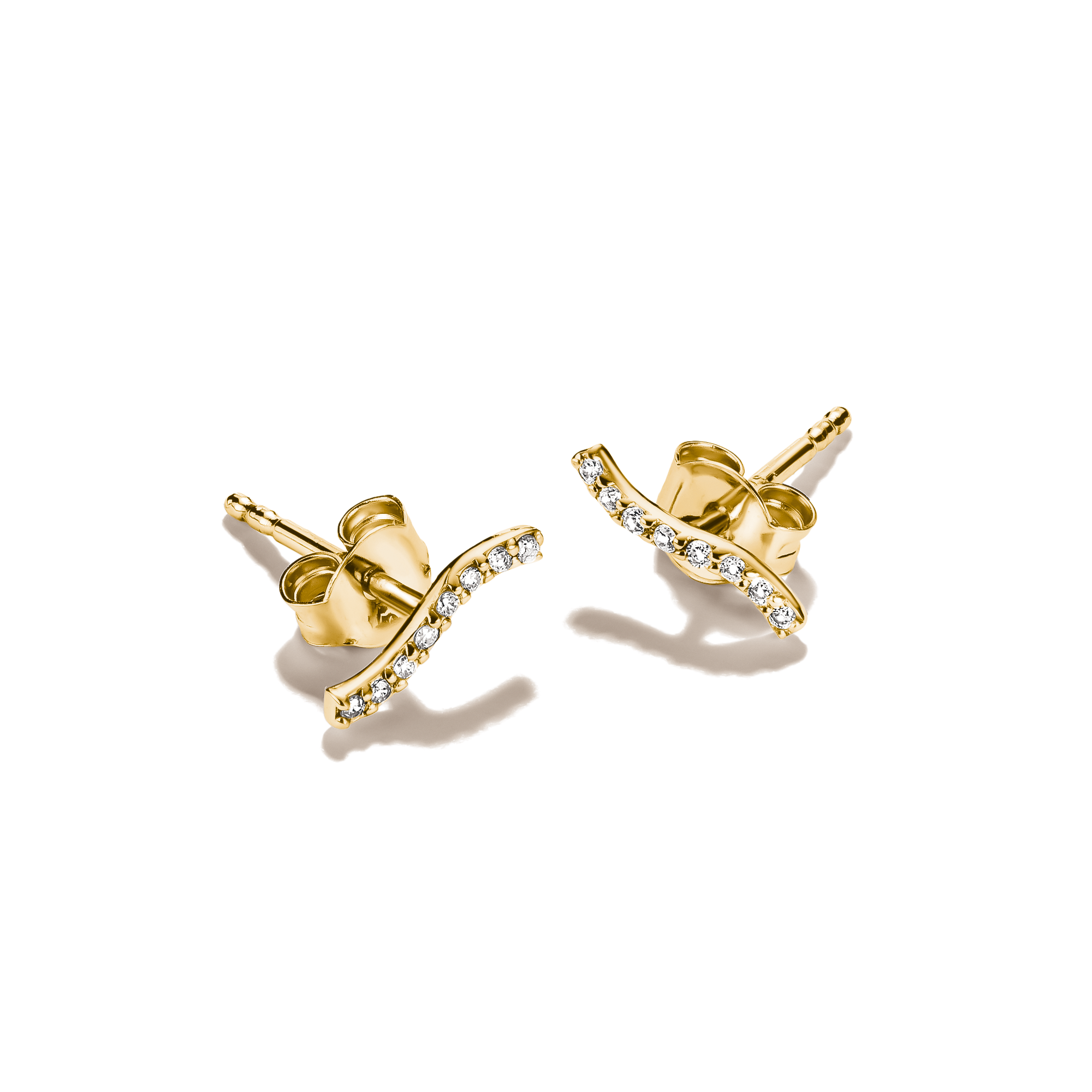 THOMAS SABO Paar Ohrstecker »geschwungen gelbgoldfarben« mit Zirkonia (synth.)