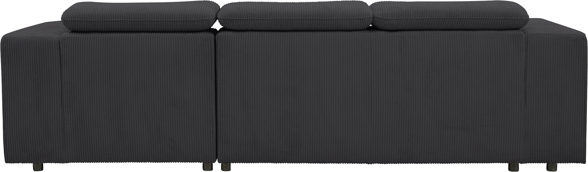 WERK2 Ecksofa »Cherry inkl. Kopfteilverstellung, Bett & Bettkasten, bequem, zeitlos« Cord, L-Form, XXL, Schlaffunktion, Bettkasten