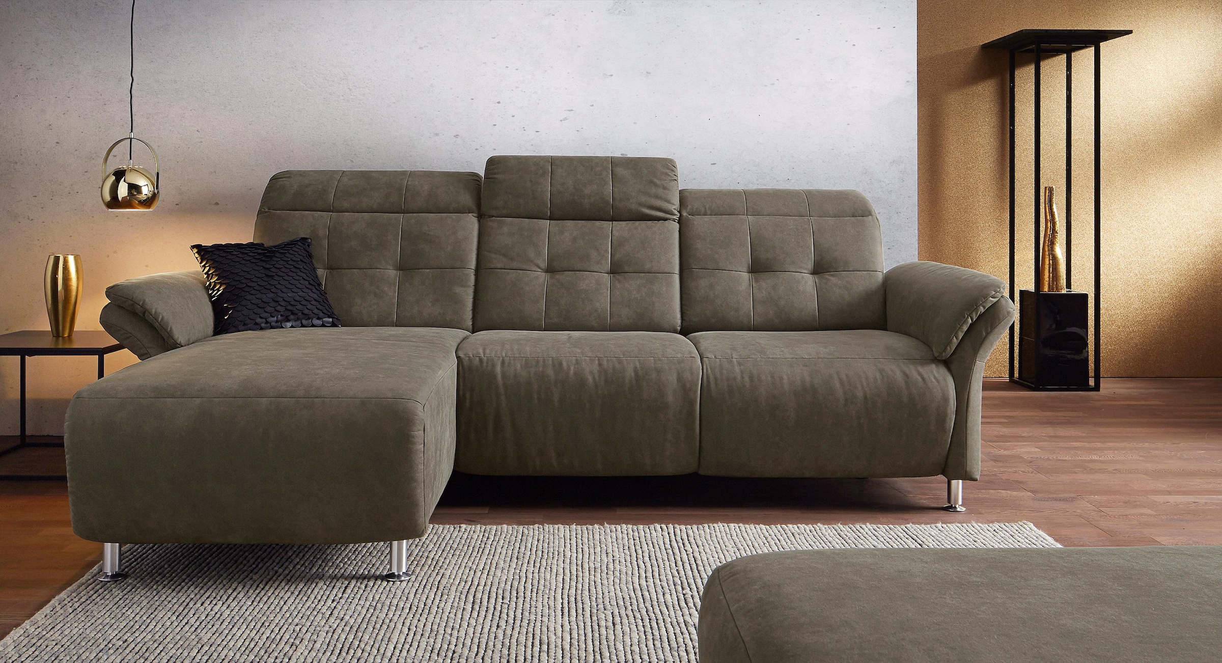 Home affaire Ecksofa "Manhattan L-Form" 2 Sitze mit elektrischer Relaxfunkt günstig online kaufen