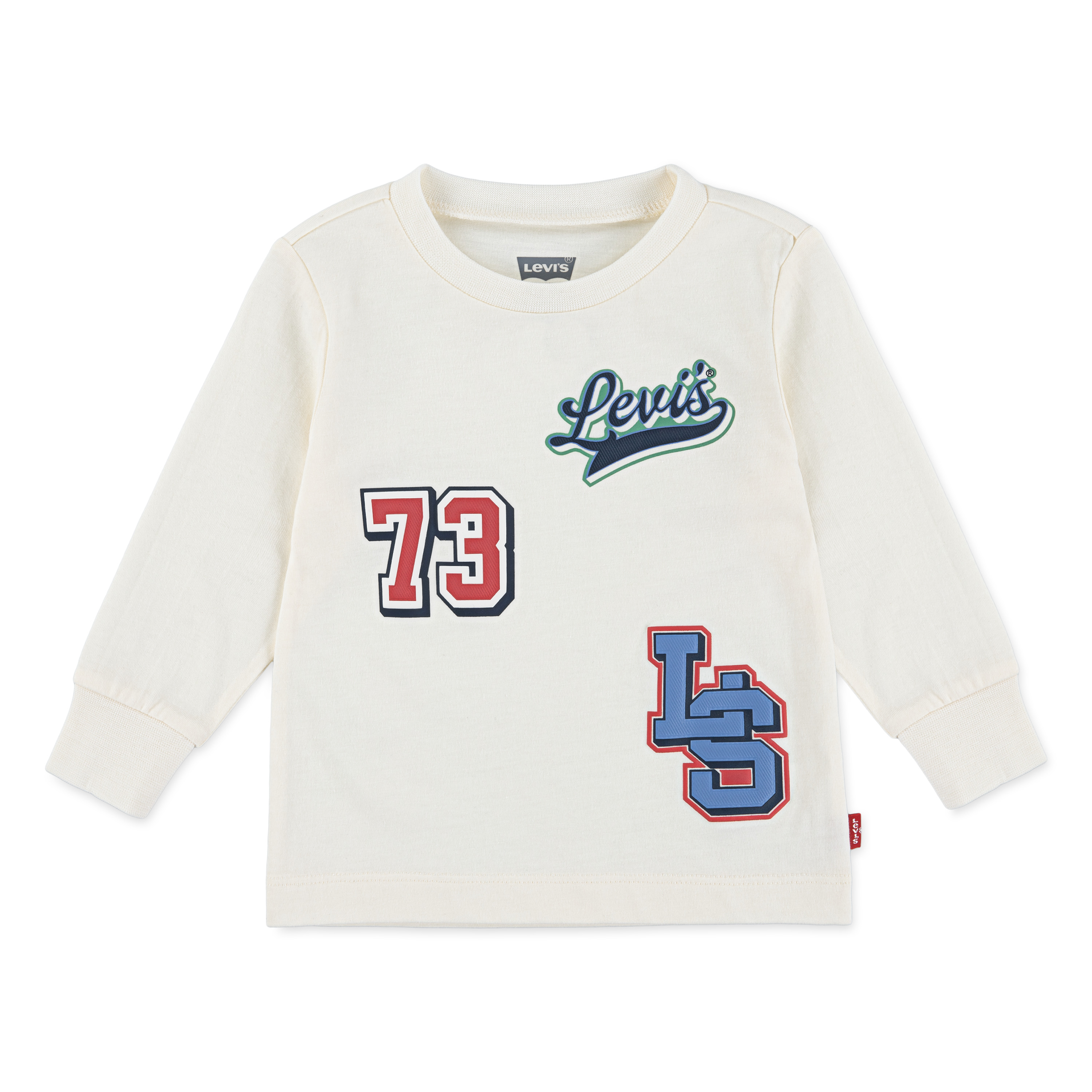 LEVI'S KIDS Jungen Langarmshirt "LVB LEVI AND DOG IN CAR"levi's egret, Gr. 6M, bedruckt, Jersey, Obermaterial: 100% Baumwolle, Shirts, mit farbigen