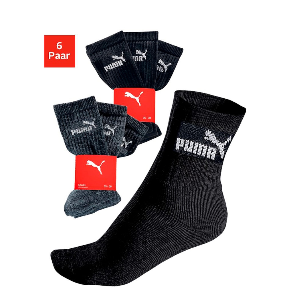 PUMA Sportsocken, (6 Paar)