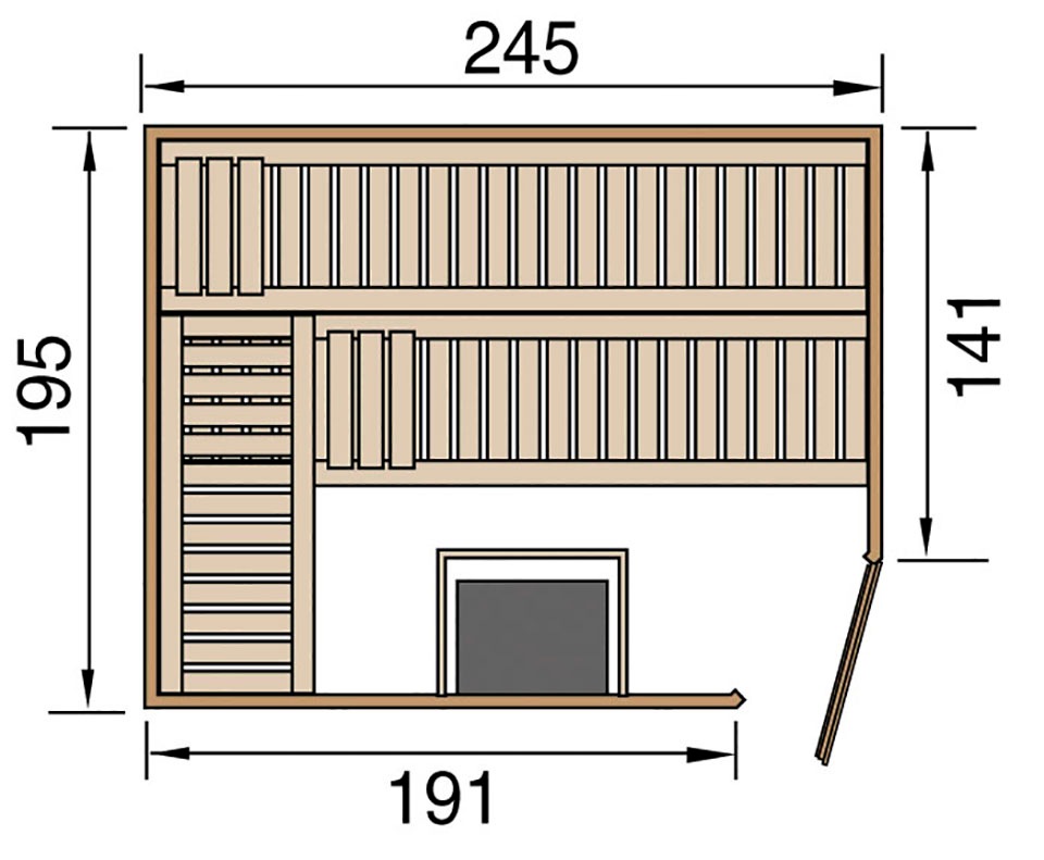 weka Sauna »Turku«, 7,5 kW-Ofen mit digitaler Steuerung