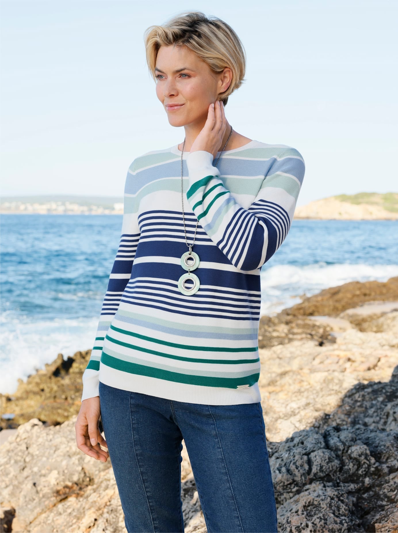 Casual Looks Rundhalspullover "Ringel-Pullover" günstig online kaufen