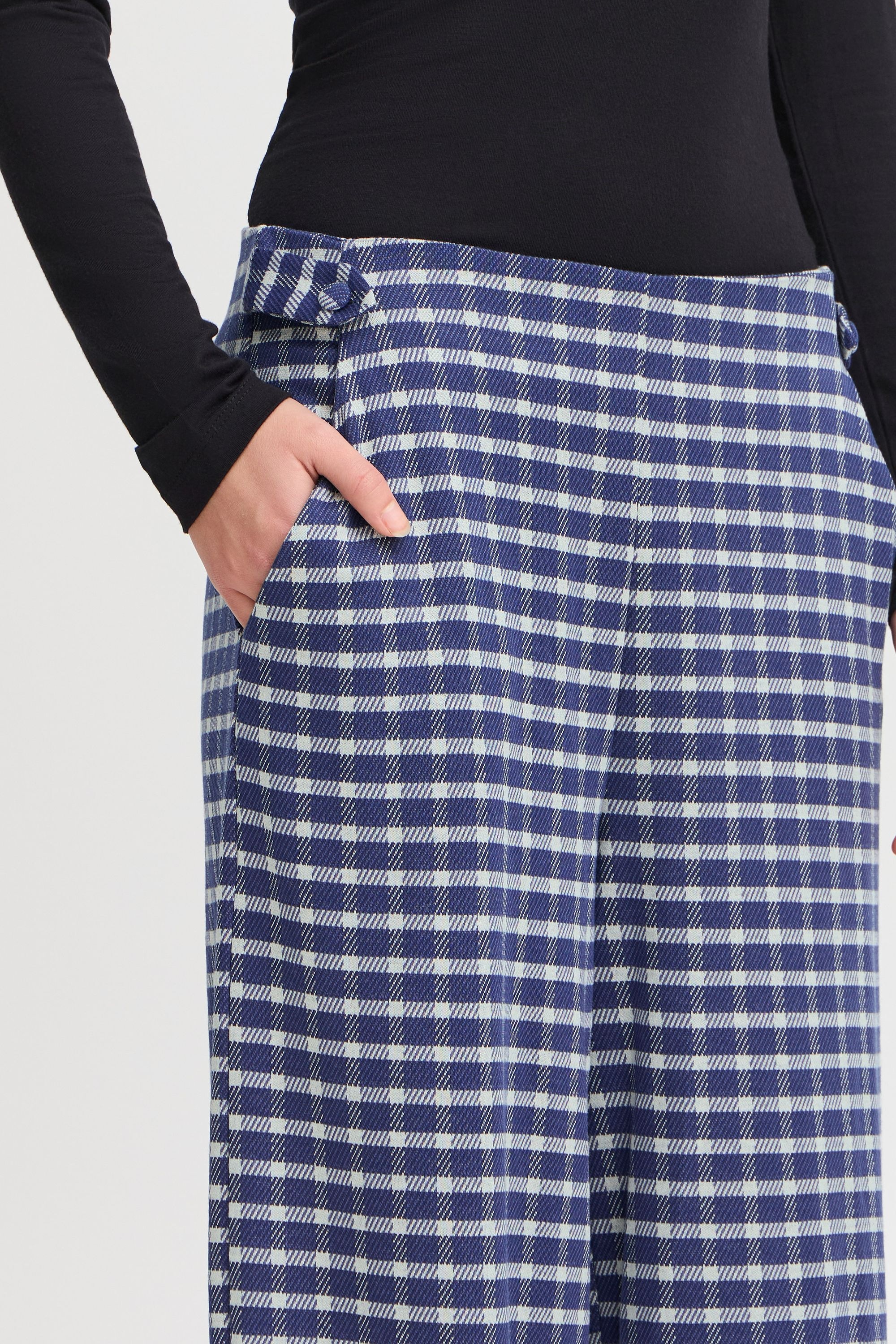 Ichi Stoffhose »Stoffhose IHKATE CHECLÉ WIDE PA«