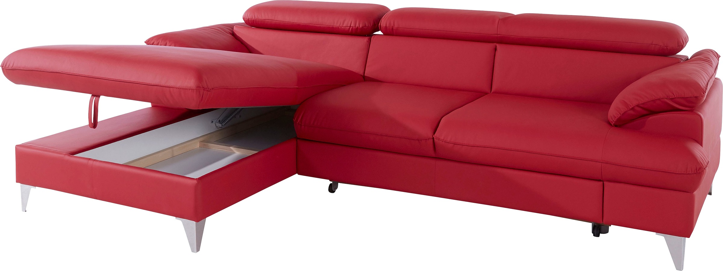 COTTA Polstergarnitur »Caluso L-Form«, (2 tlg.), Set bestehend aus: Ecksofa mit Kopfteilverstellung & Hocker