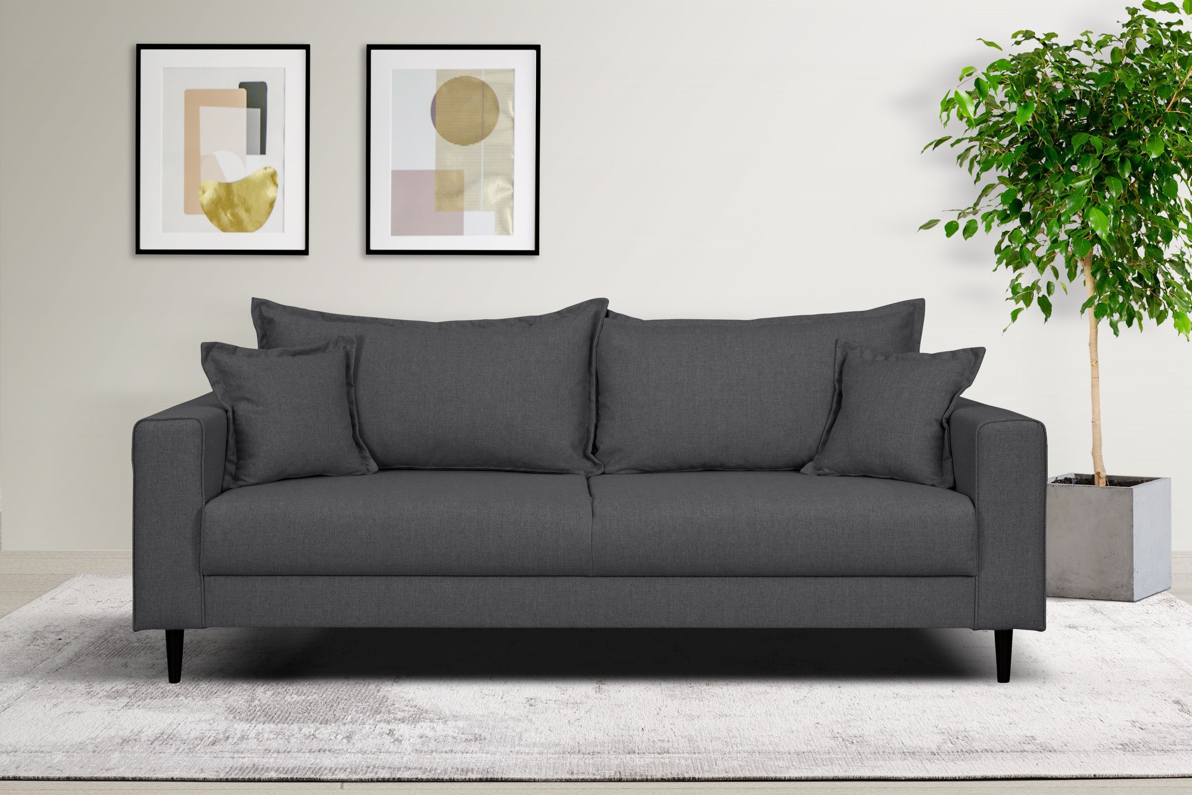 Home affaire 3-Sitzer "VEYRAS, hoher Sitzkomfort, Maße B/T/H: 212/84/76 cm" günstig online kaufen