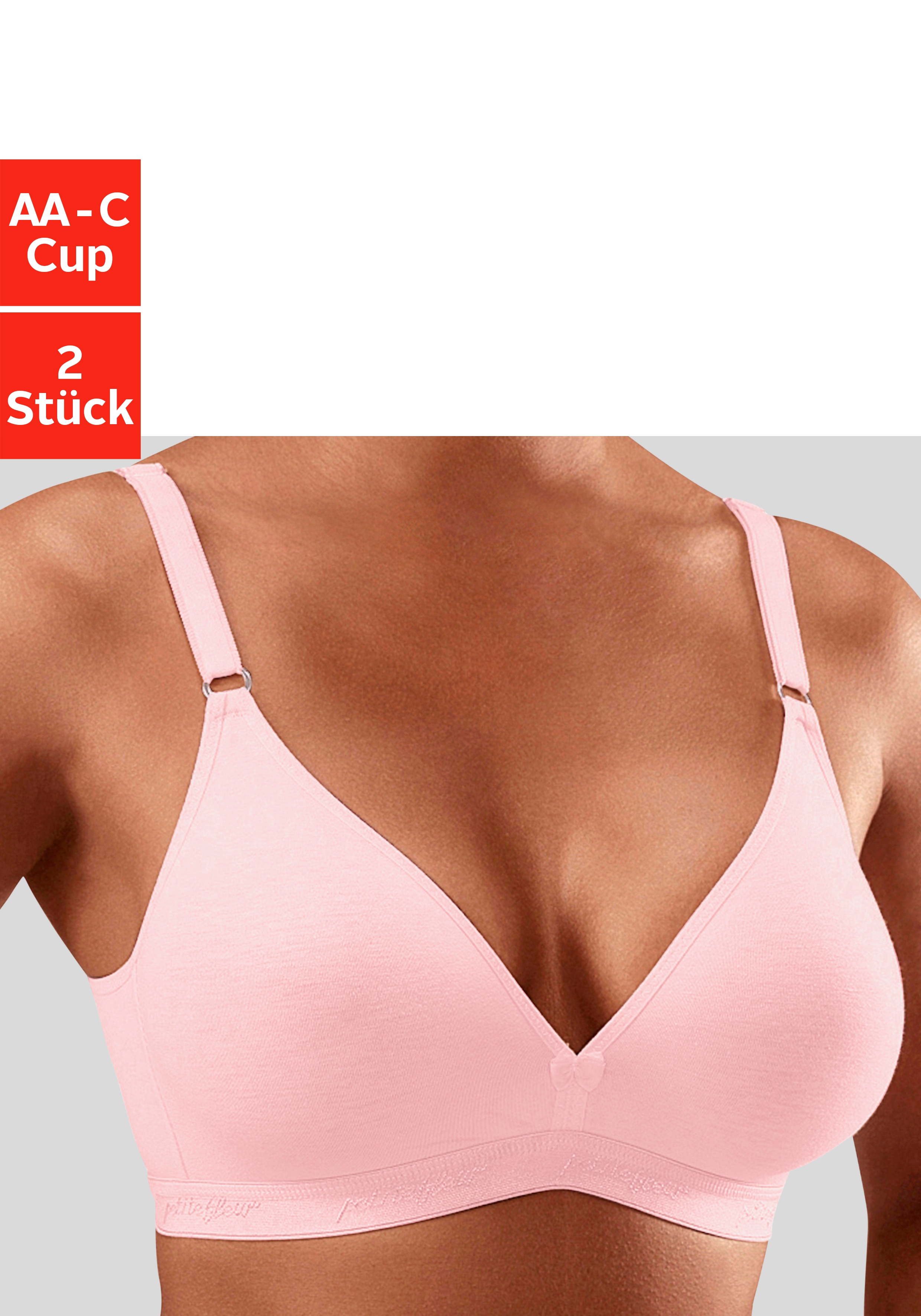petite fleur by Lascana Bralette-BH Packung, 3 Stück, ohne Bügel im Triangel-Schnitt aus Baumwolle, bequemer BH
