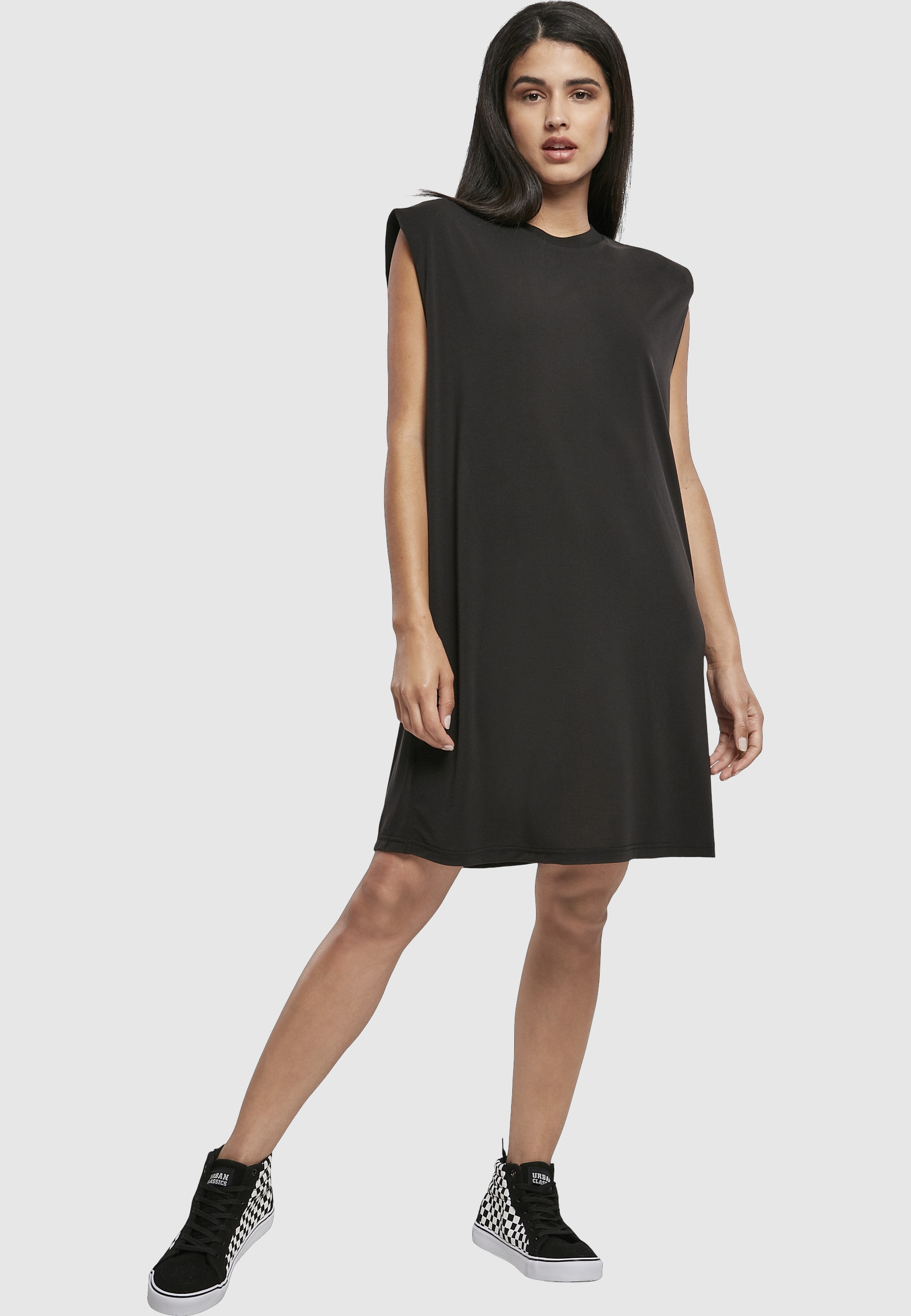 URBAN CLASSICS Shirtkleid »Urban Classics Damen Ladies Modal Padded Shoulder Tank Dress« 1 Stk. tlg.