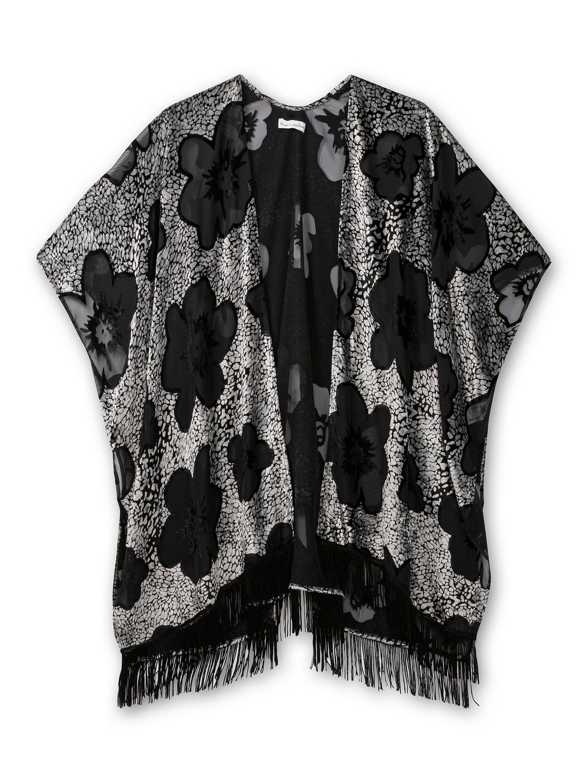 sheego by Joe Browns Blusenkimono »Große Größen«, mit Samt- und Ausbrennerdetails