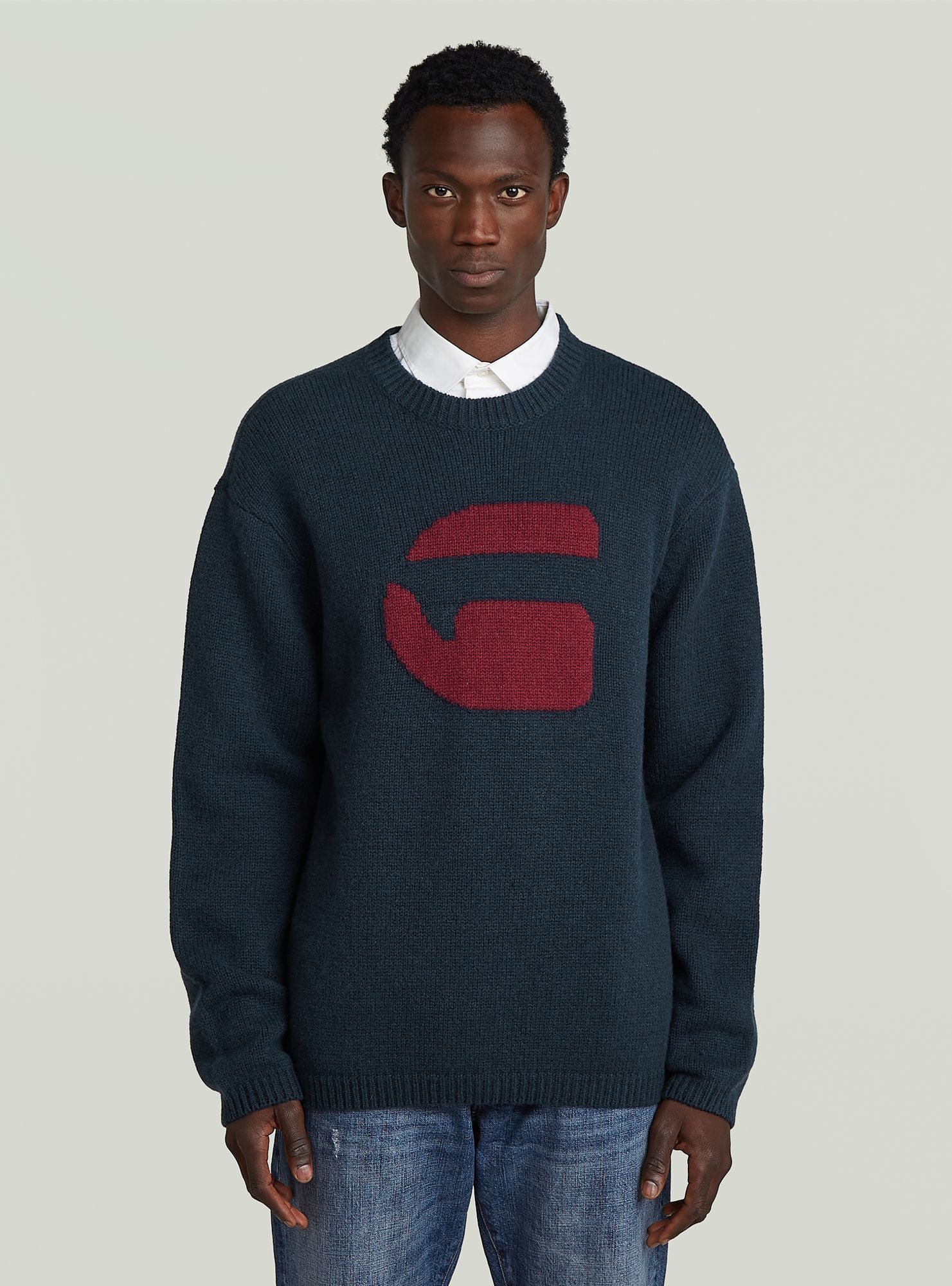 G-STAR "G Logo Relaxed Knit Pullover"