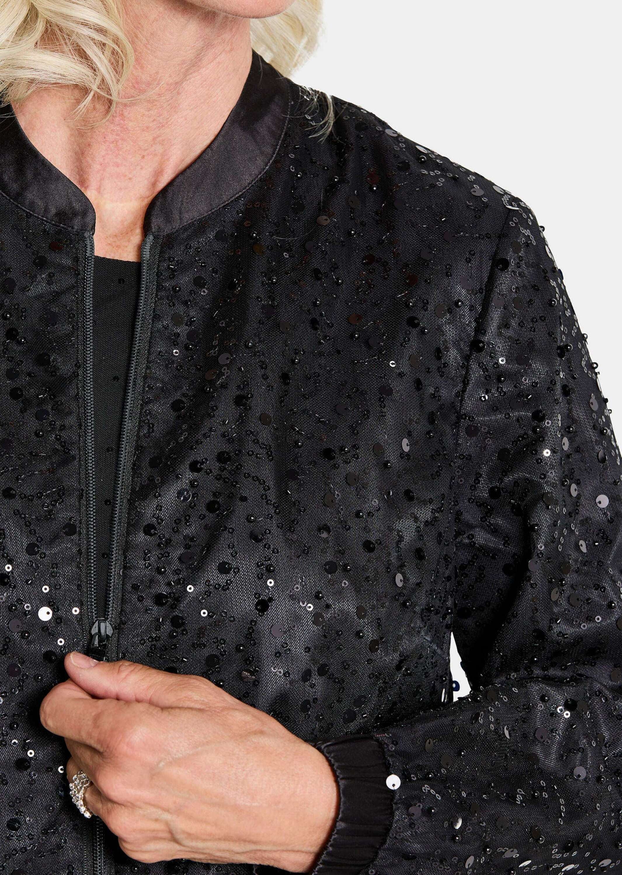 GOLDNER Kurzjacke »Kurzgröße Eleganter Blouson mit Perlen und Pailletten«