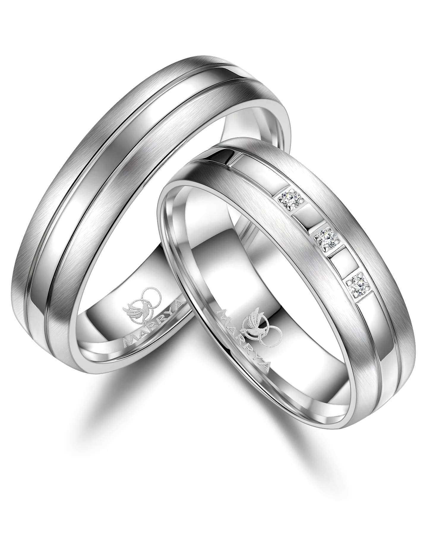 Marrya Partnerring »Silber Ringe Trauringe Eheringe Partnerringe«