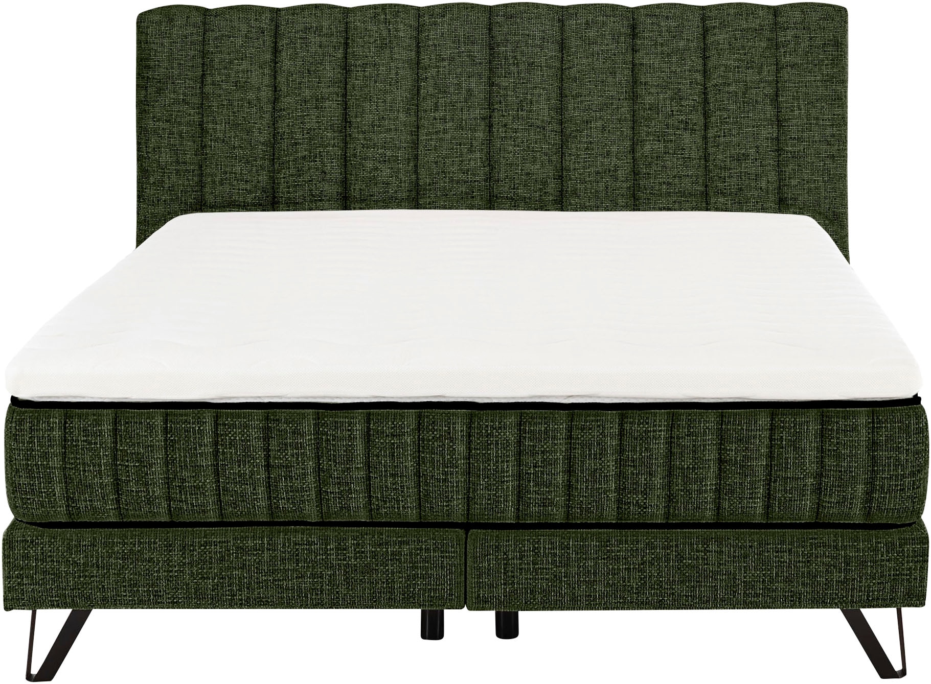 set one by Musterring Boxspringbett »Baldwin«, Liegefläche 180 x 200 cm, Duo-Matratze, Kopfteil mit Steifensteppung