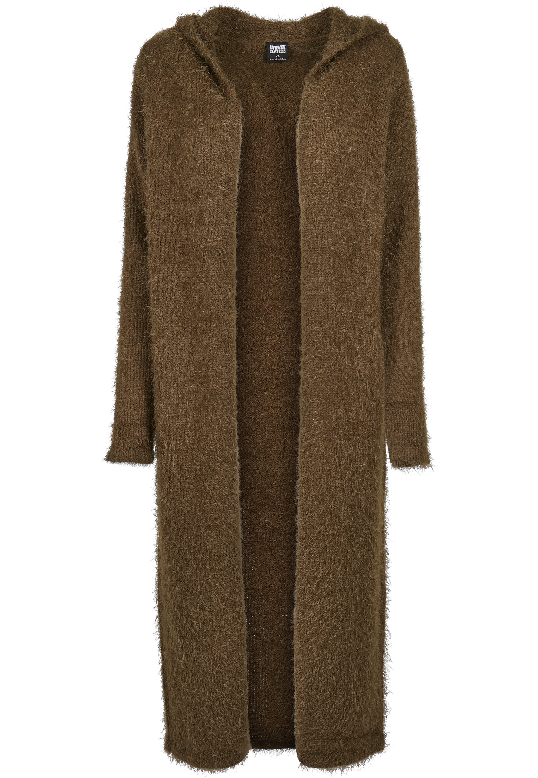 URBAN CLASSICS Strickjacke »Urban Classics Damen Ladies Hooded Feather Cardigan« 1 Stk.