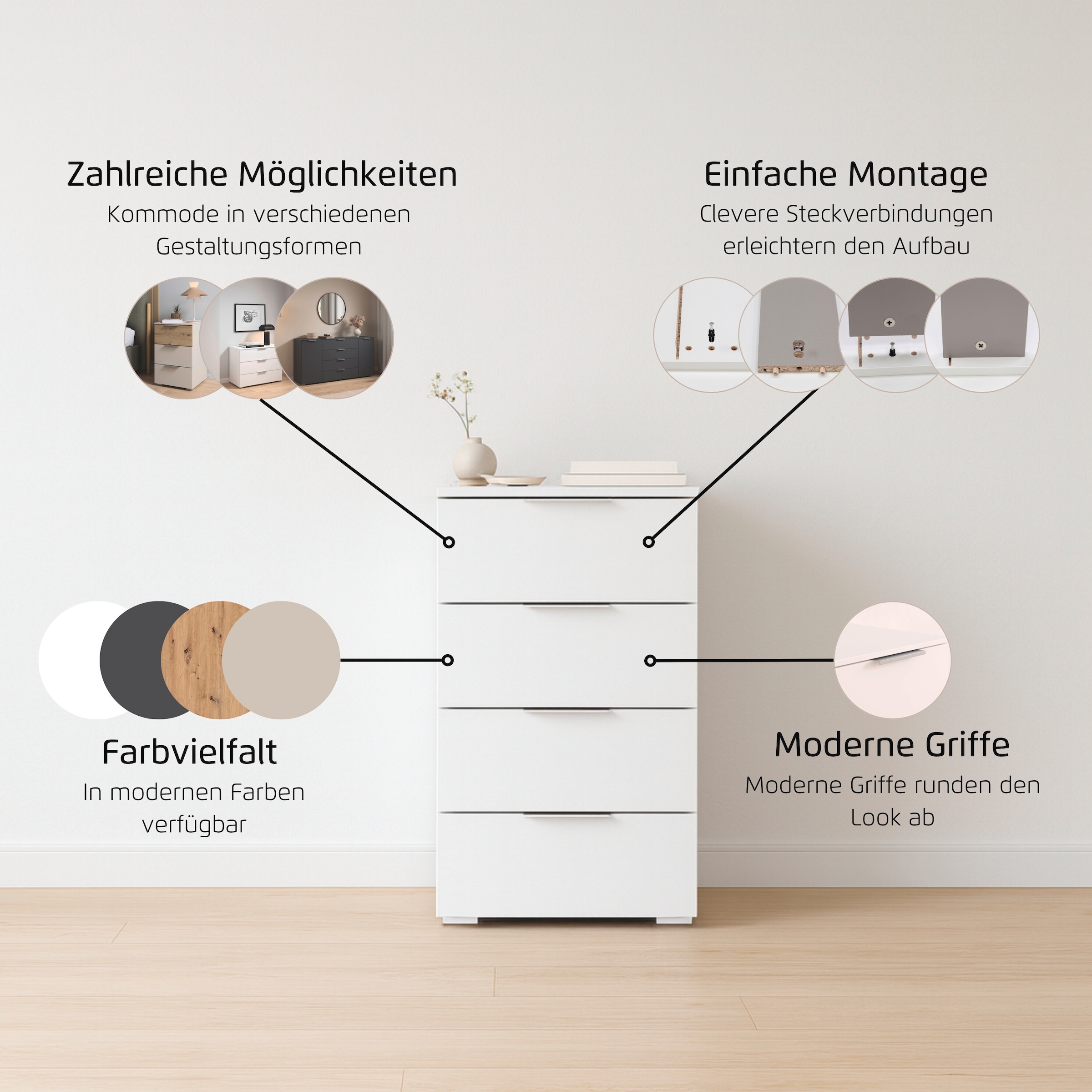 rauch Schubkastenkommode »Astana« Breite 40 cm / Höhe 81 cm, 