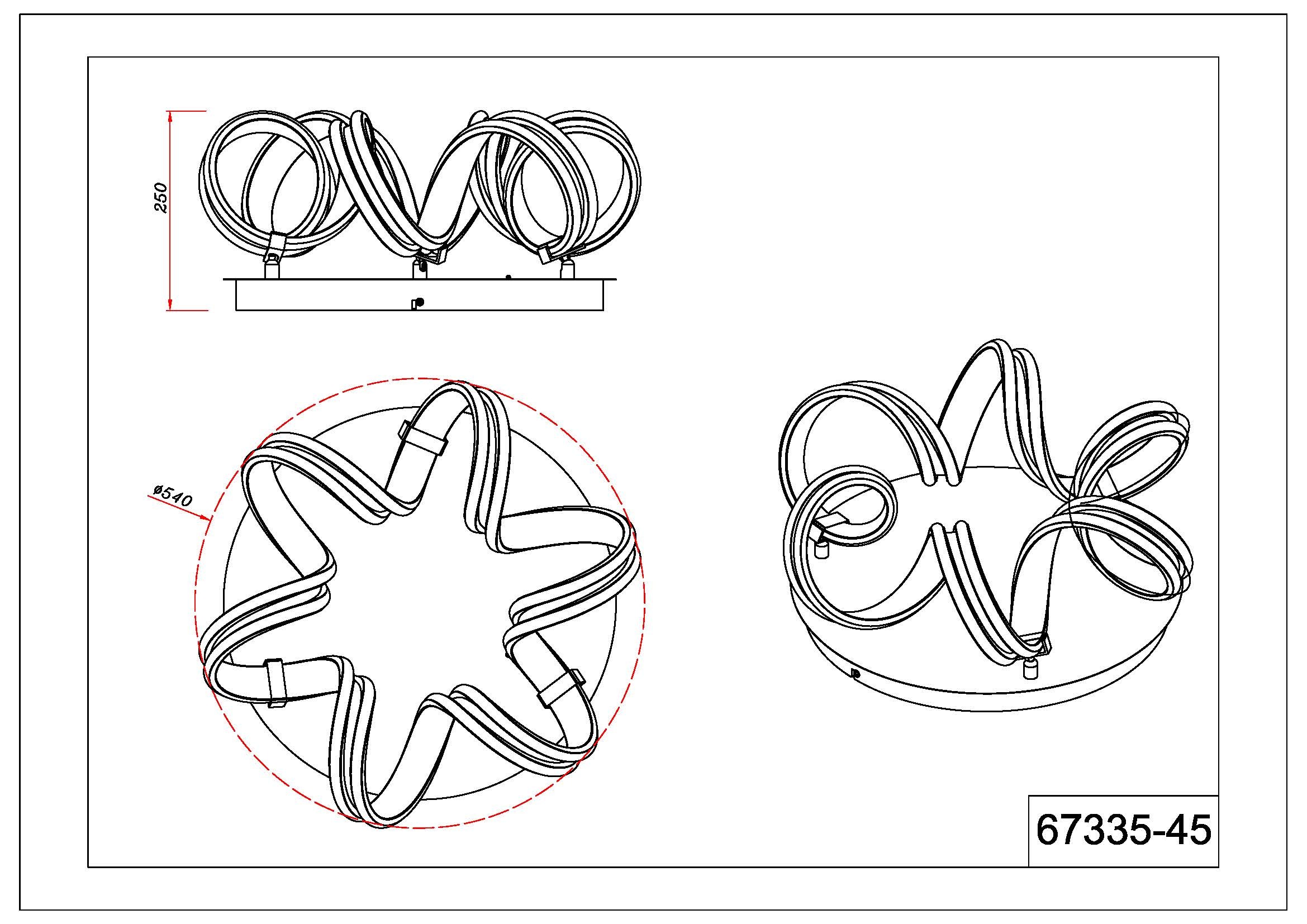 GLOBO LIGHTING Deckenleuchte »KUNI« LED-Modul 1 Stk. warmweiß - kaltweiß Deckenlampe Wohnzimmer-Leuchte Schlafzimmer-Leuchte Flur Küche