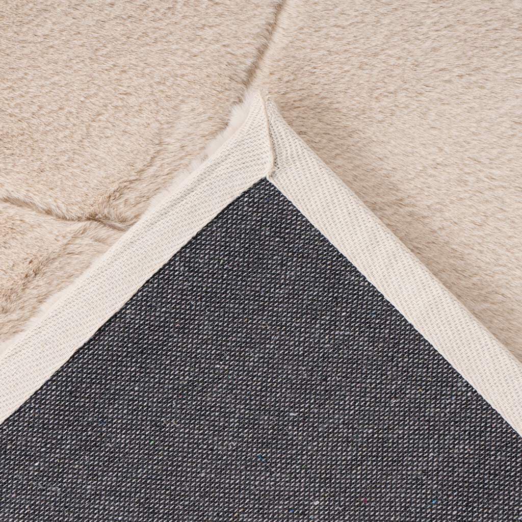 Hochflor-Teppich CARPET CITY "Moment", beige, B:120cm H:31mm L:170cm, Polyester, Teppiche, besonders weich, Kaninchen Fell Haptik, 3D-Effekt, Rauten, Wohnzimmer 3