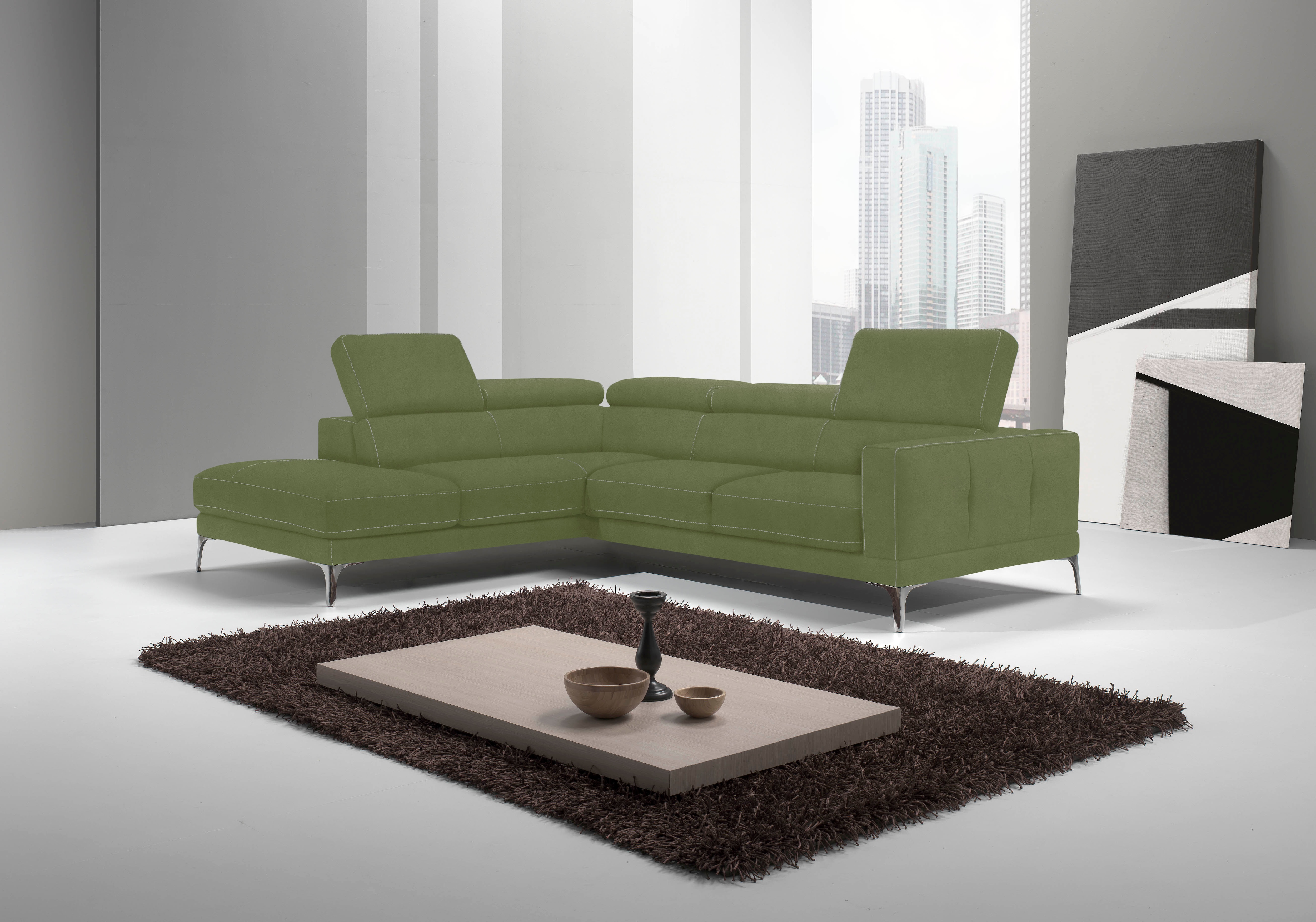 Egoitaliano Ecksofa "Claudie, Designsofa mit extrakomfortablem Sitzkomfort, L-Form" Inkl. Kopfteilverstellung, L-Form