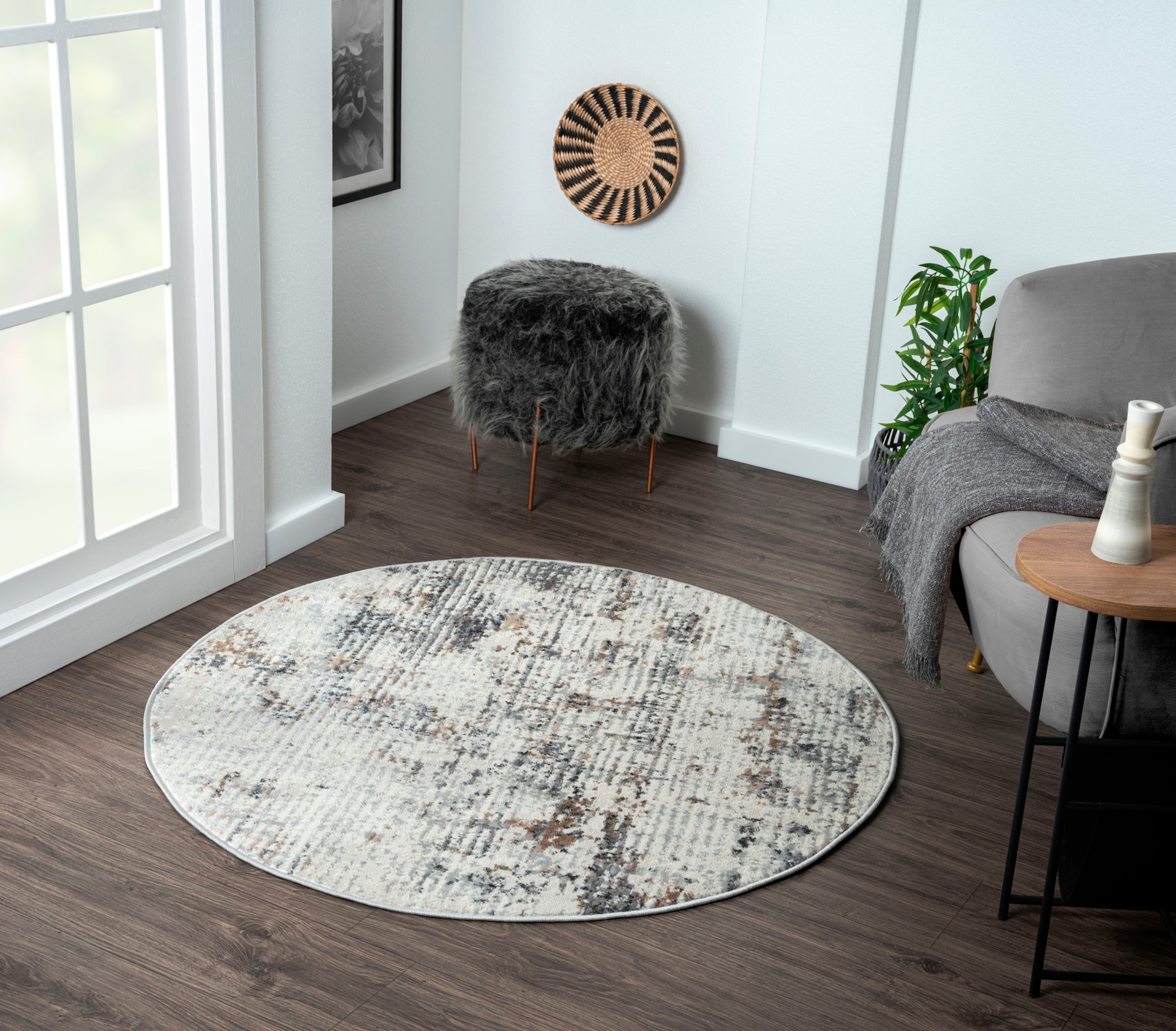 Myflair Möbel & Accessoires Teppich "My Joy" rund 8 mm Höhe Kurzflor, Scand günstig online kaufen