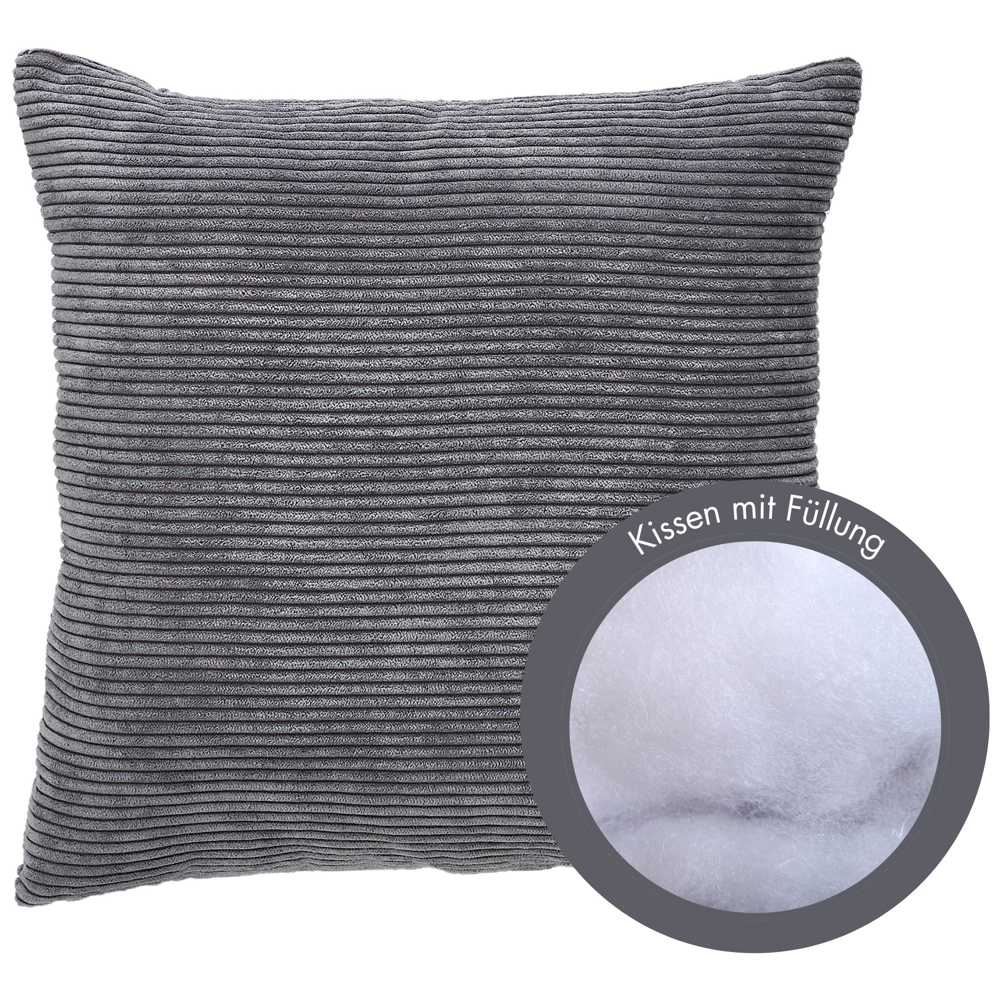 Thumbnail - Andiamo Dekokissen "Cord Kissen Emy, Kissenhülle mit Füllung" Sofakissen, eckig, 40x40 oder 30x50 cm, auch als 4er Set e...