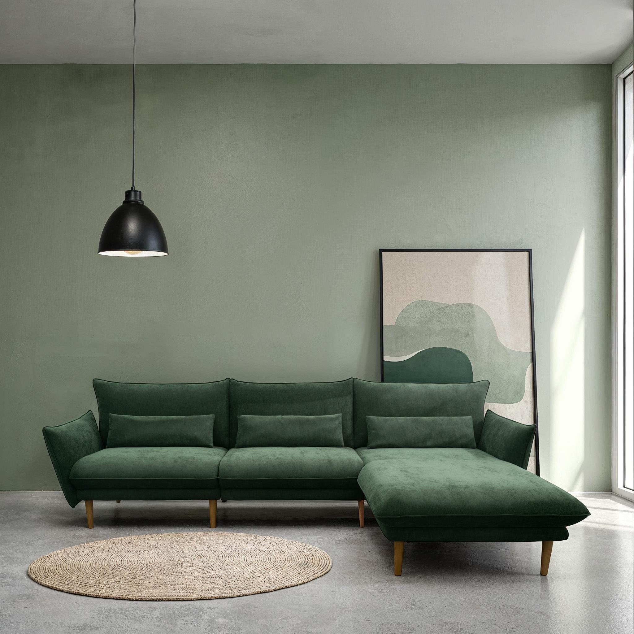 DOMO collection Ecksofa "Leuven modern mit schmalen Armlehnen, Breite 282 c günstig online kaufen