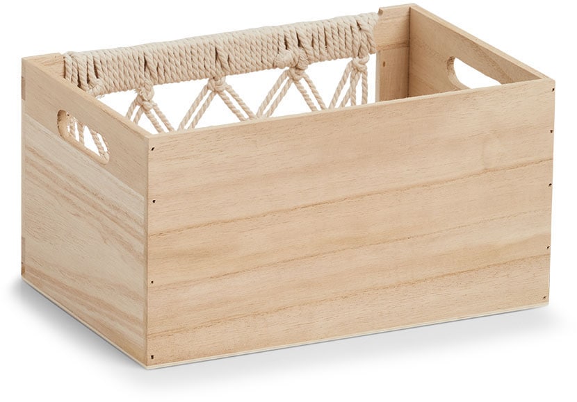 Zeller Present Dekokiste "Aufbewahrungskiste Boho", Holz"" Makramee-Design günstig online kaufen