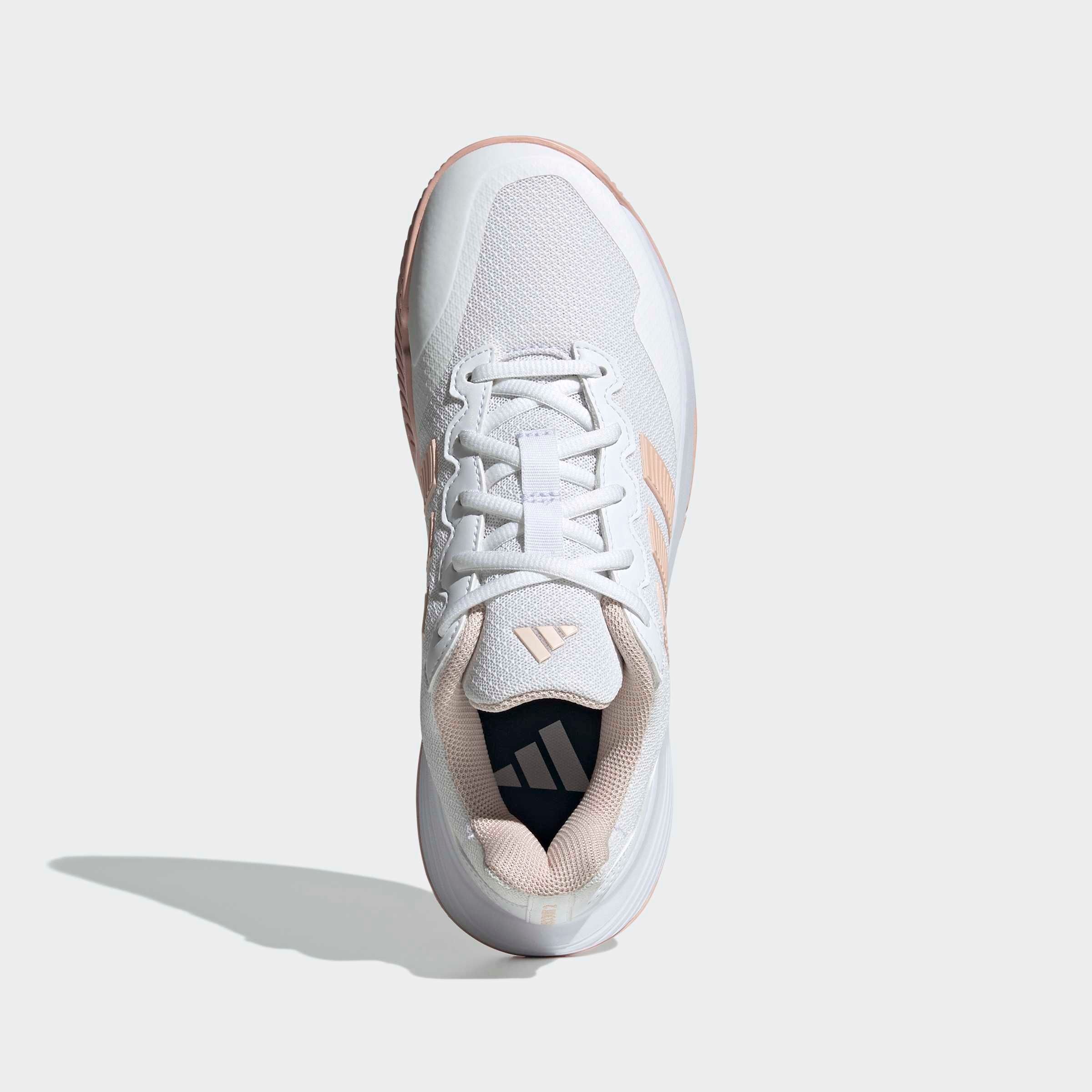 Tennisschuh ADIDAS PERFORMANCE "GAMECOURT 2", Damen, Gr. 42, cloud weiß, blush pink, ftwr weiß, Synthetik, Textil, Schuhe 3
