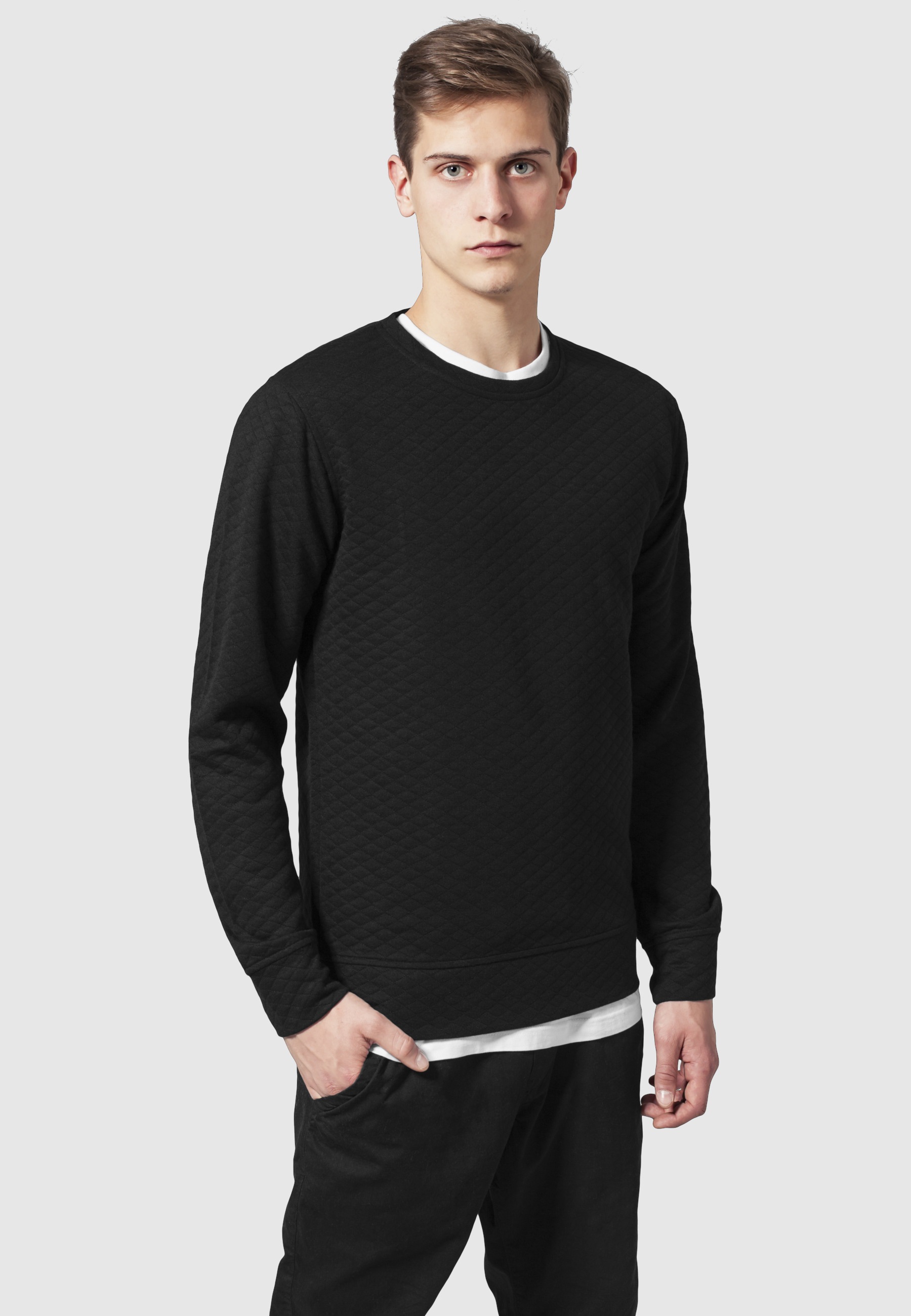 Thumbnail - URBAN CLASSICS Sweatshirt "Urban Classics Herren Diamond Quilt Crewneck", 1 Stk.