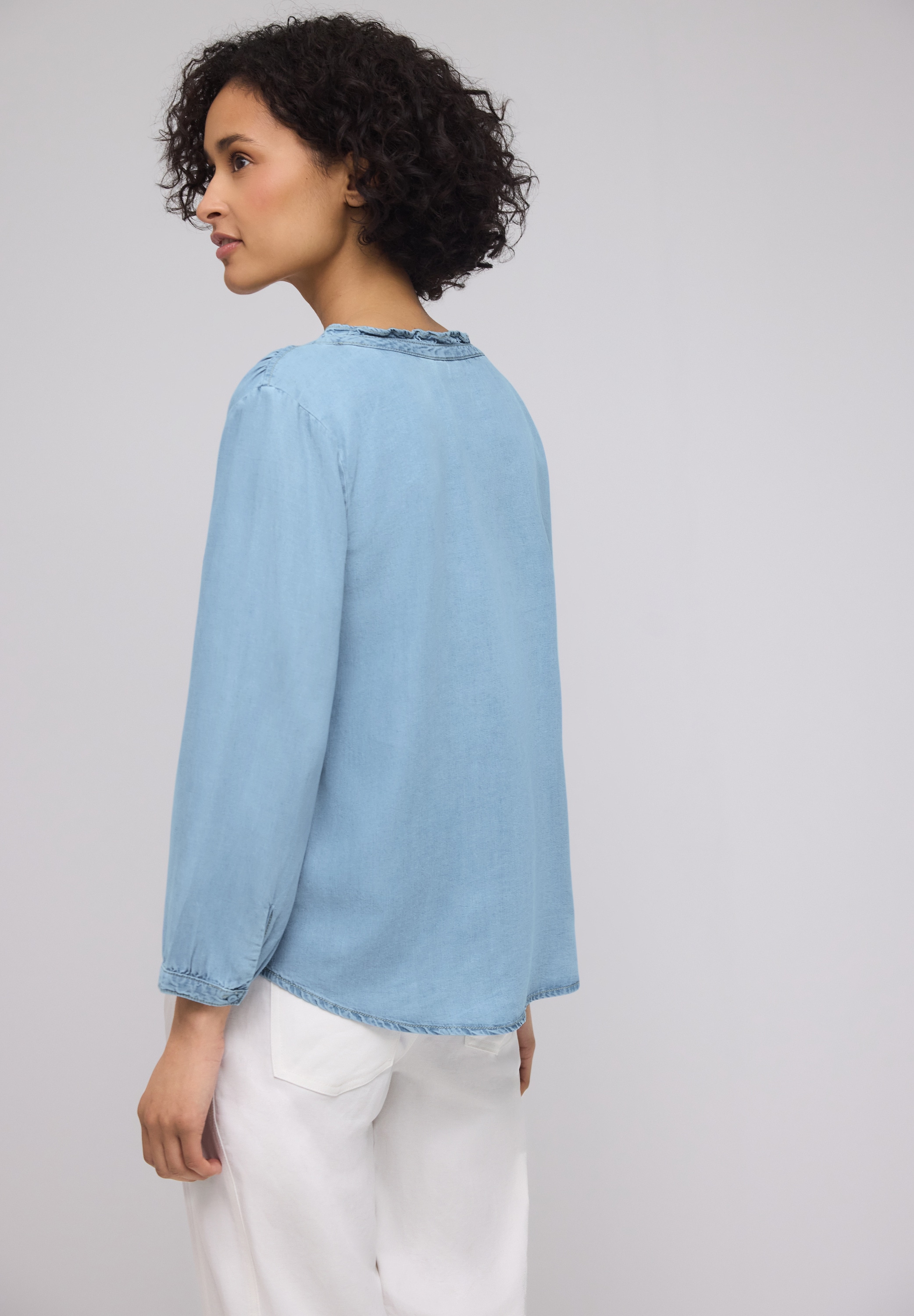 STREET ONE Jeansbluse in Denim-Optik