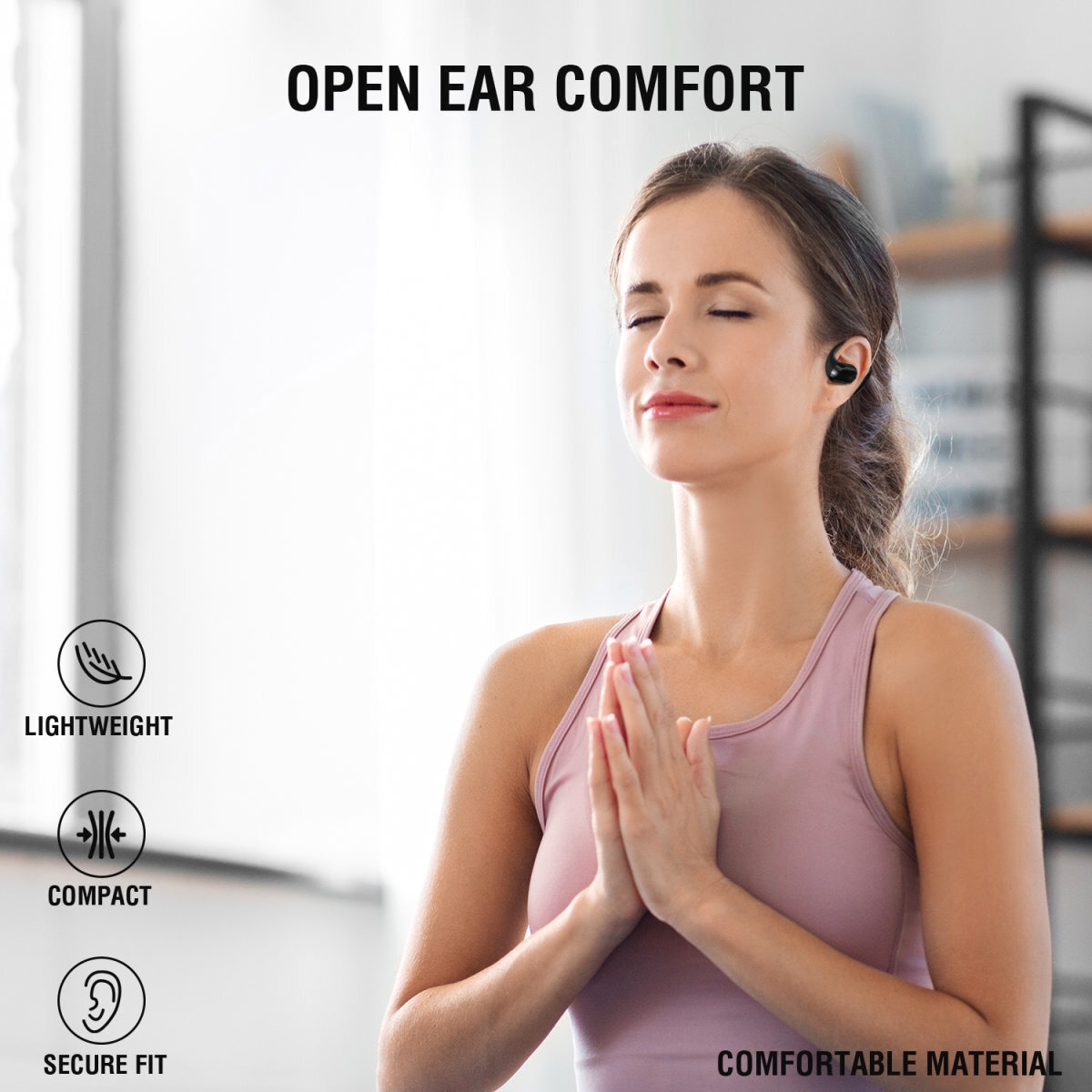 4smarts wireless Kopfhörer »SkyBuds Sport OWS«, A2DP Bluetooth, Freisprechfunktion-On-Ear-Erkennung, Open-Ear Design,intelligente LED-Anzeige,intuitive Berührungssteuerung