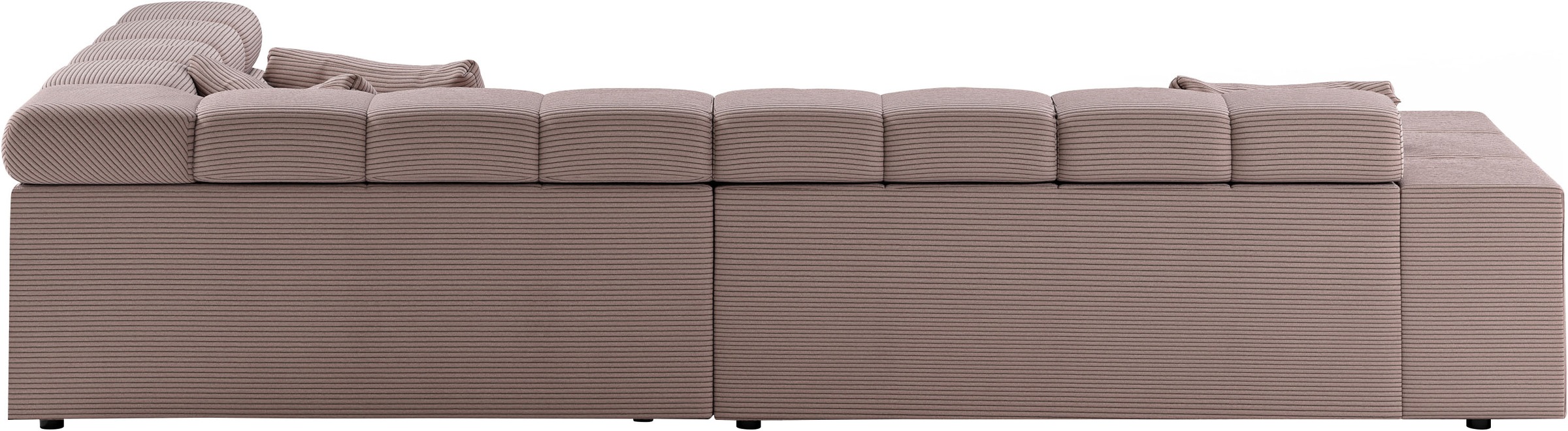 INOSIGN Ecksofa »Ancona incl. Kopfteilverstellung, Zierkissen Breite 319cm, L-Form«, wahlweise motorische Sitztiefenverstellung, auch in Cord + Easy Care