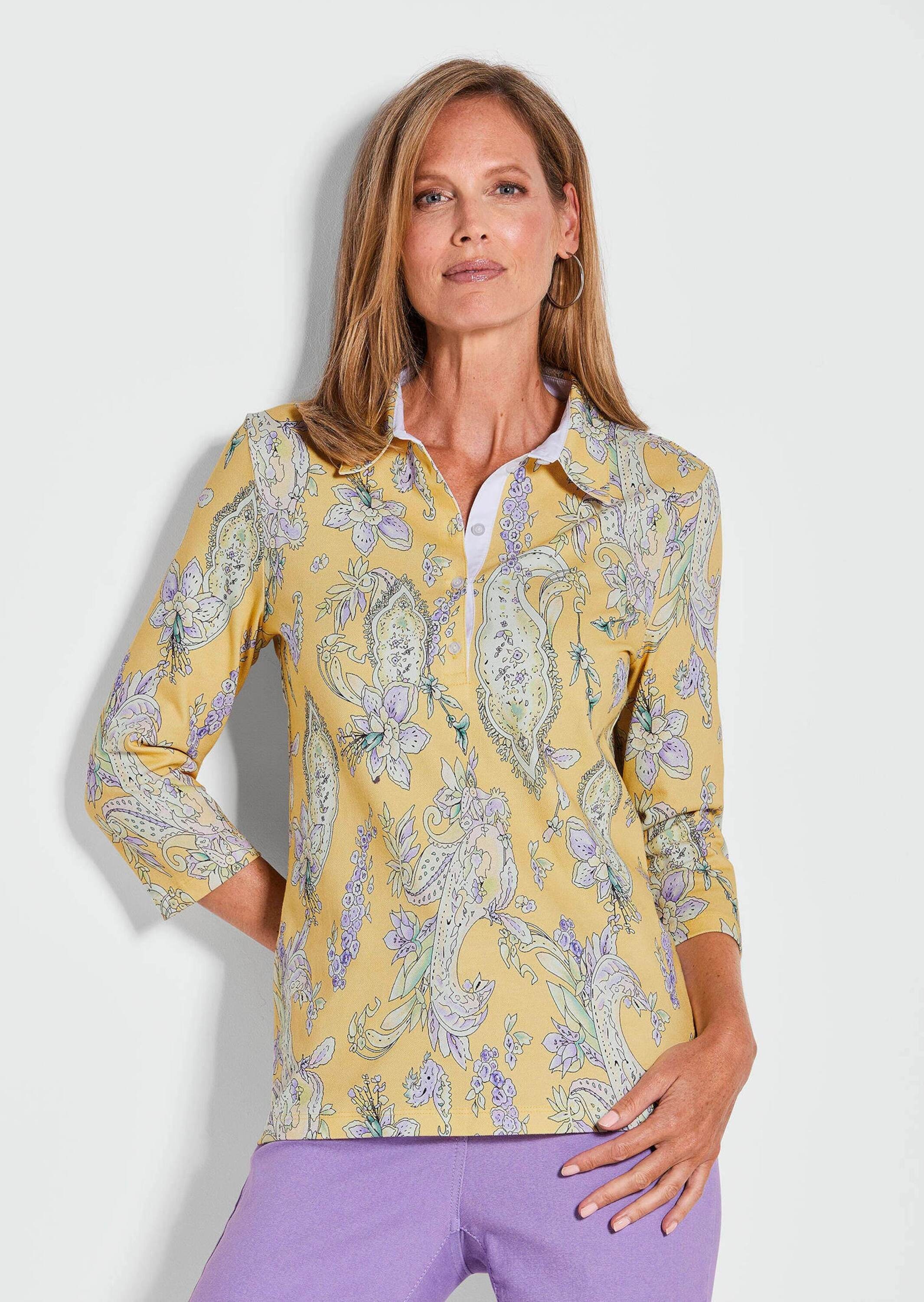 GOLDNER Kurzarmshirt "Kurzgröße Poloshirt" Knopfleiste günstig online kaufen