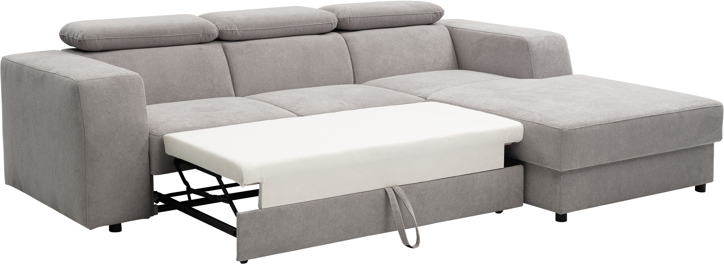 WERK2 Ecksofa »Cherry, modernes Sofa mit Komfortfunktionen, Breite 270cm, L-Form,«, bequem, mit verstellbaren Kopfteilen, Schlaffunktion und Bettkasten