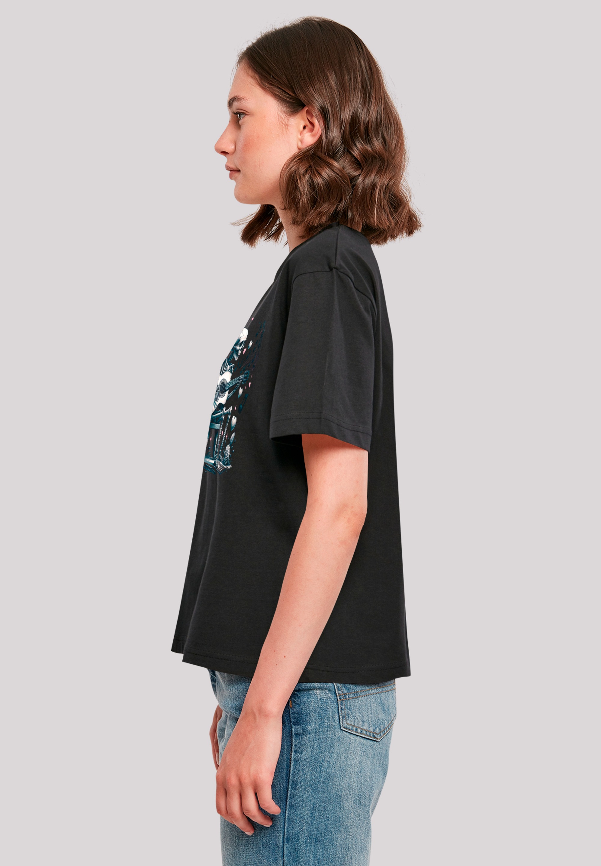 F4NT4STIC T-Shirt »Skelett spielt Gitarre, Musik, Liebe«, Premium Qualität