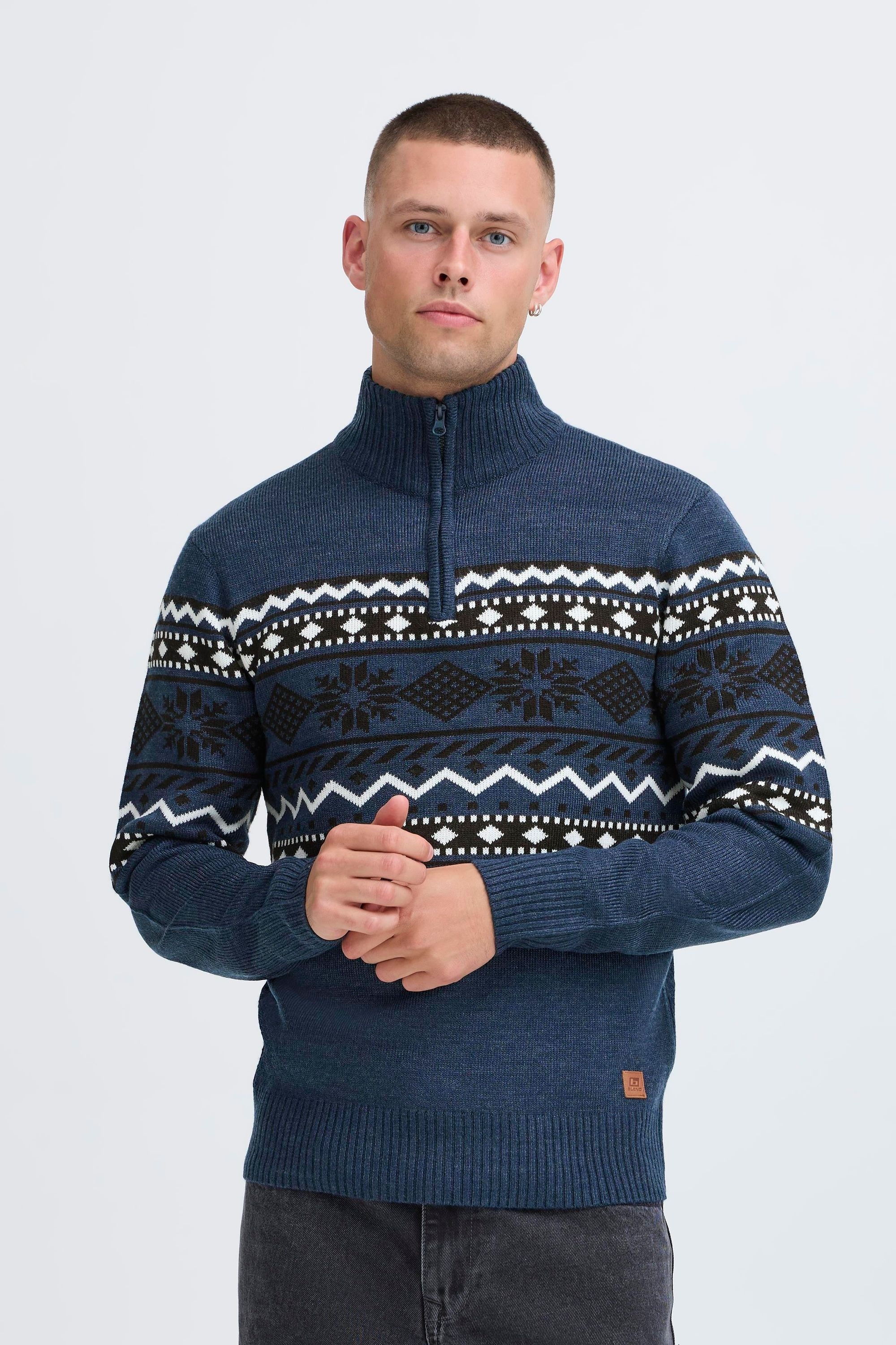 Blend Troyer "BHNolan" Klassischer Troyer mit Norweger-Muster günstig online kaufen