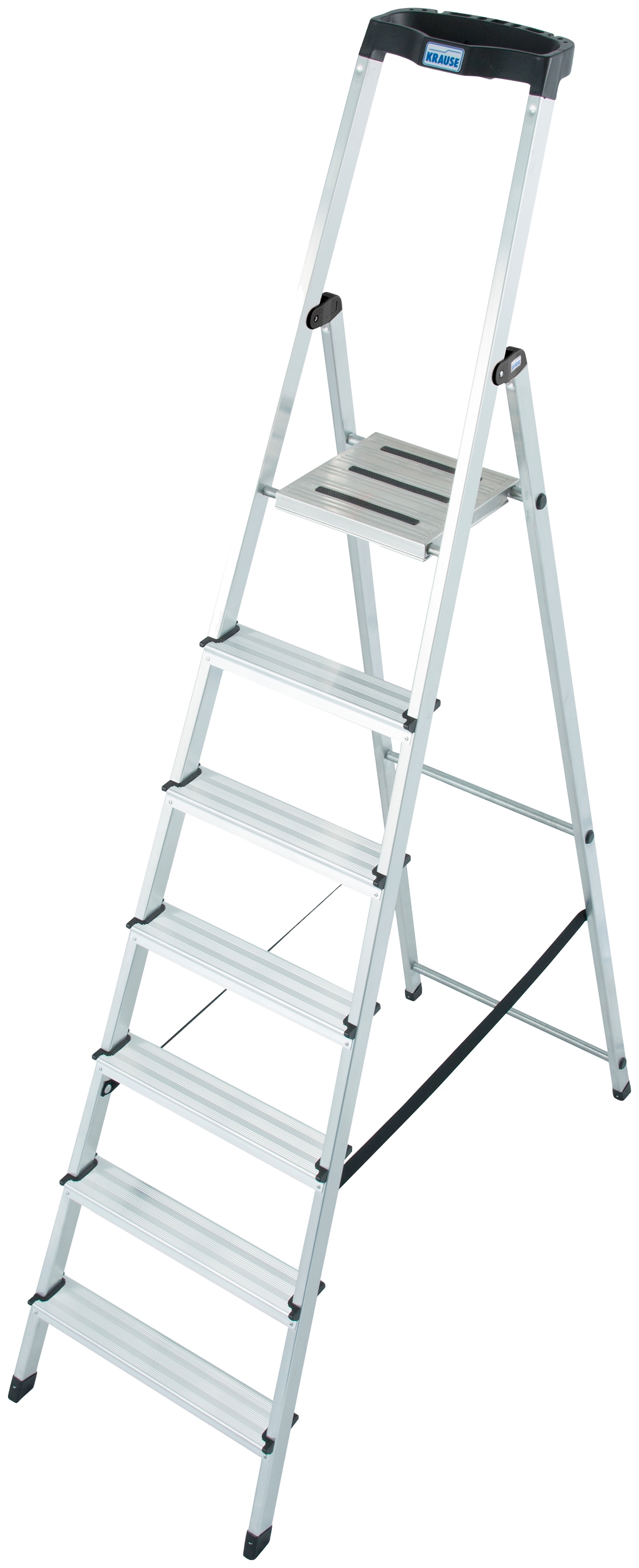 KRAUSE Stehleiter "Safety", Aluminium, 1x7 Stufen, Arbeitshöhe ca. 350 cm
