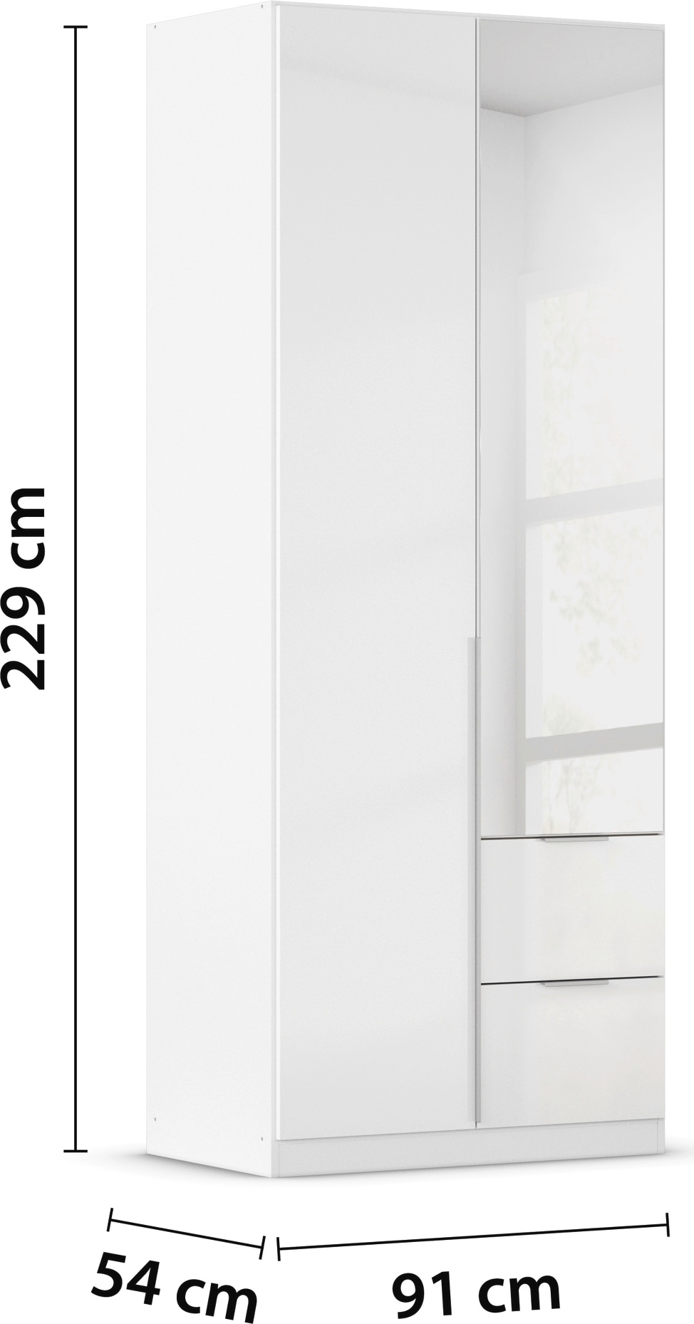 rauch Drehtürenschrank »Kleiderschrank Schrank Garderobe AGORDO mit Dekor- oder Hochglanzfront«, (in zwei Griff-Farben mit Dekor- oder Hochglanzfront), mit Außenschubkästen, in 6 Breiten und 2 Höhen MADE IN GERMANY