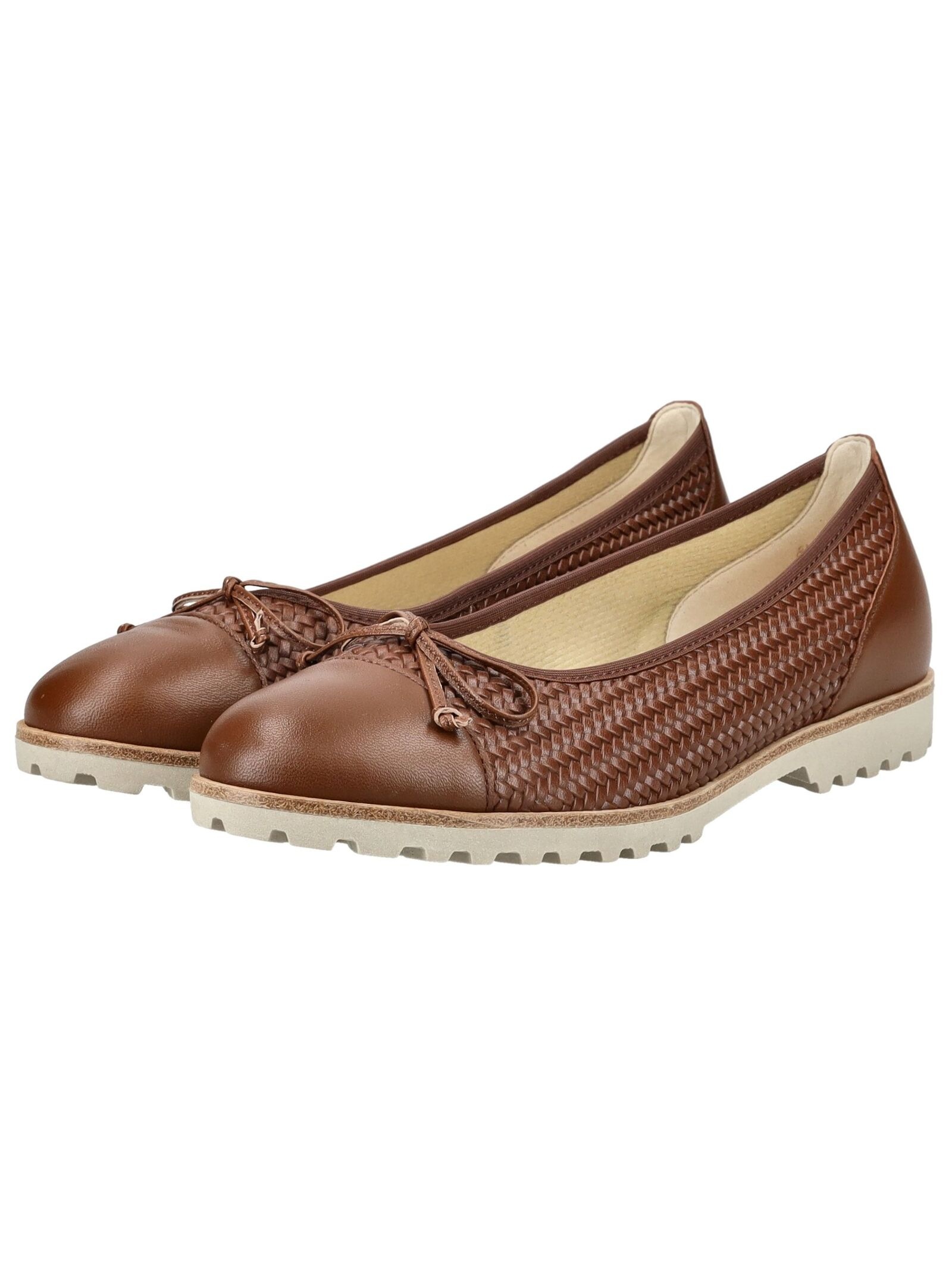 Ballerina GABOR "Gabor Ballerinas Glattleder", Damen, Gr. 40, cognac, Glattleder, Schuhe Ballerina 3