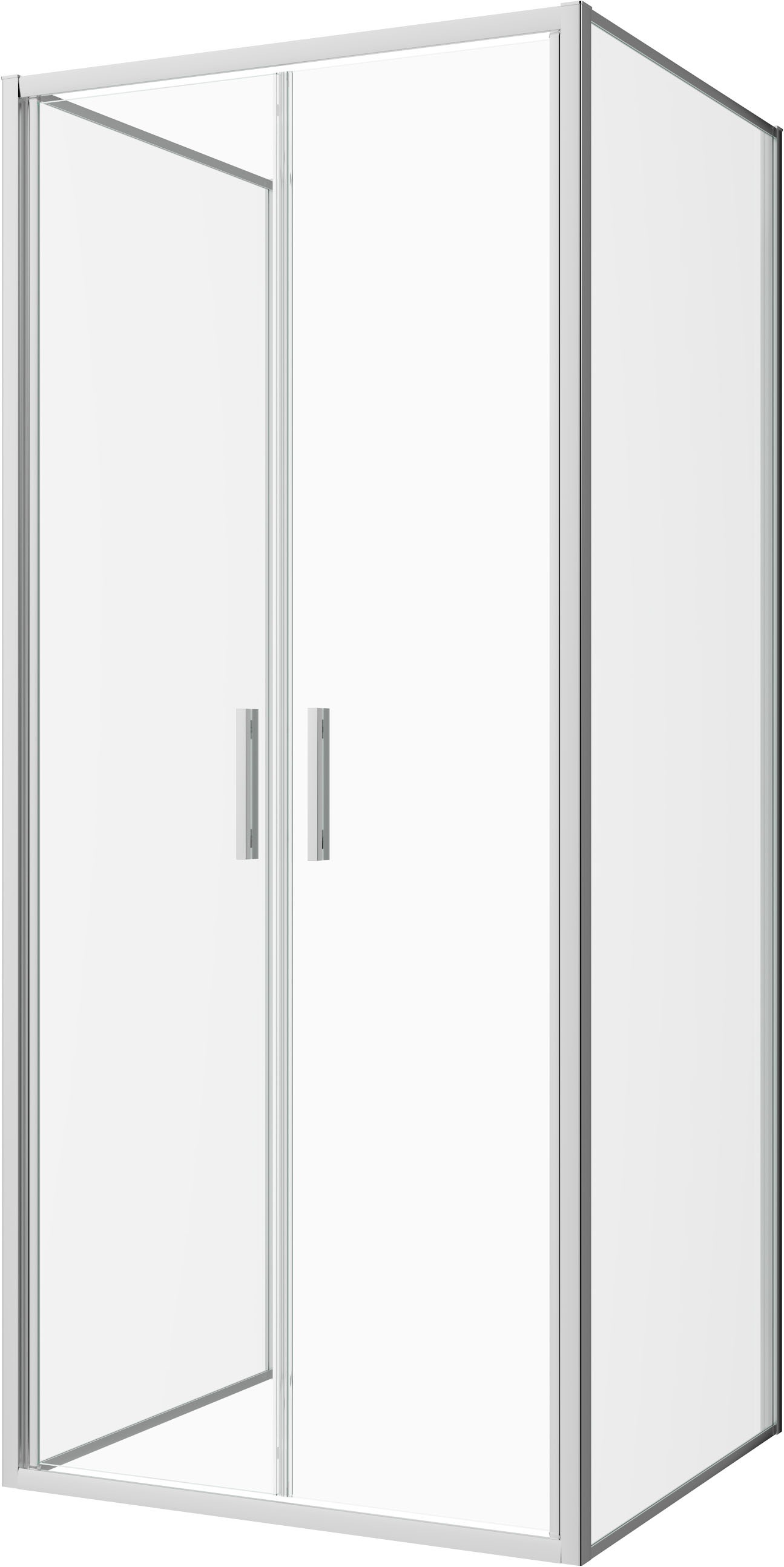 Sanotechnik Dusch-Doppelflügeltür »Sanotechnik SlimLine Salontür chrom« 6mm ESG Sicherheitsglas mit Easy-Clean-Beschichtung