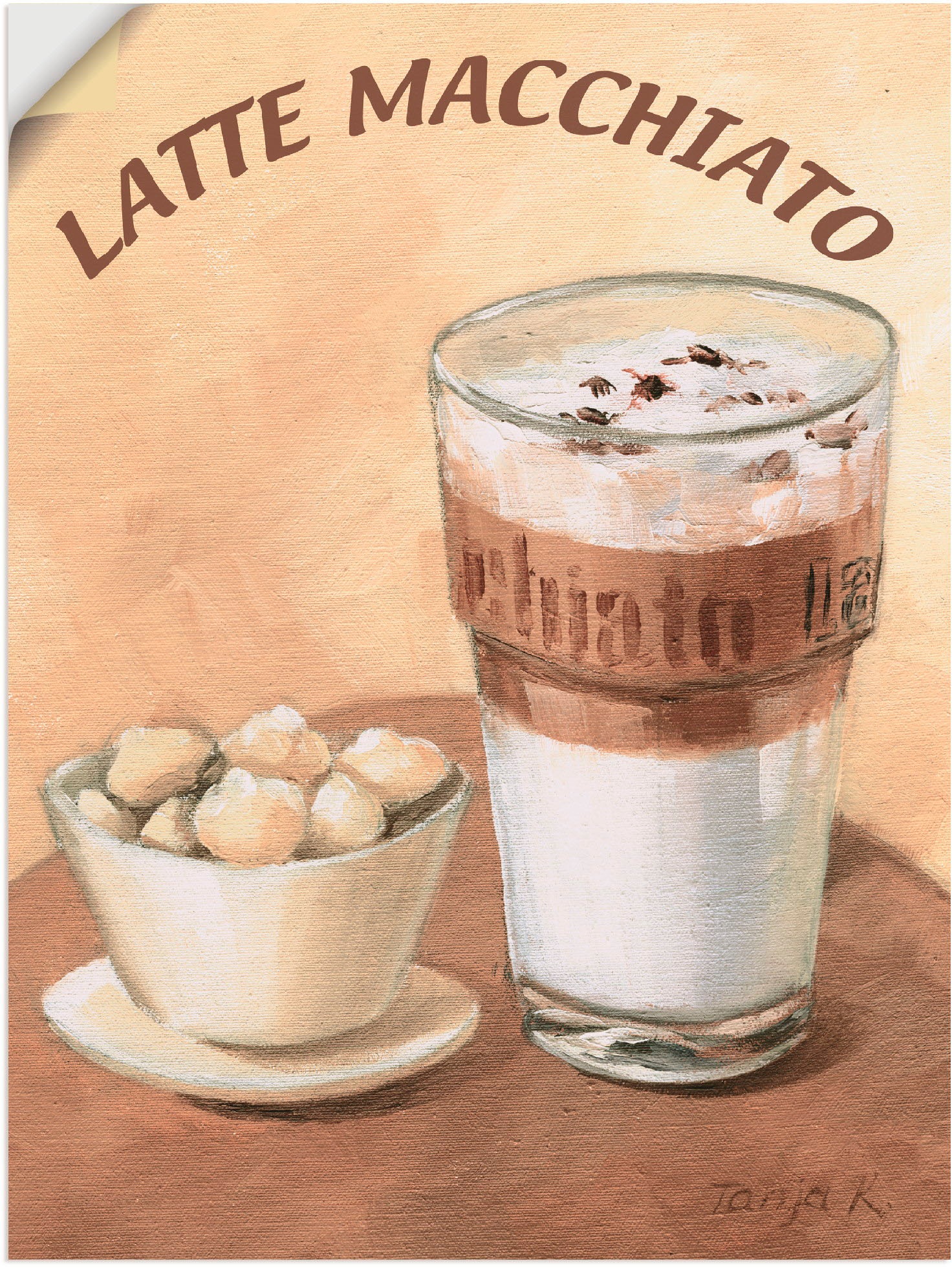 Artland Wandbild "Latte Macchiato", Getränke, (1 St.), als Leinwandbild, Po günstig online kaufen