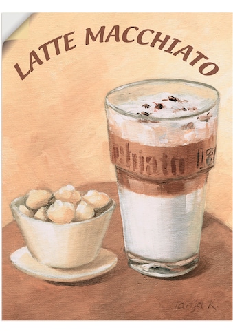 Wandbild »Latte Macchiato«, Getränke, (1 St.)