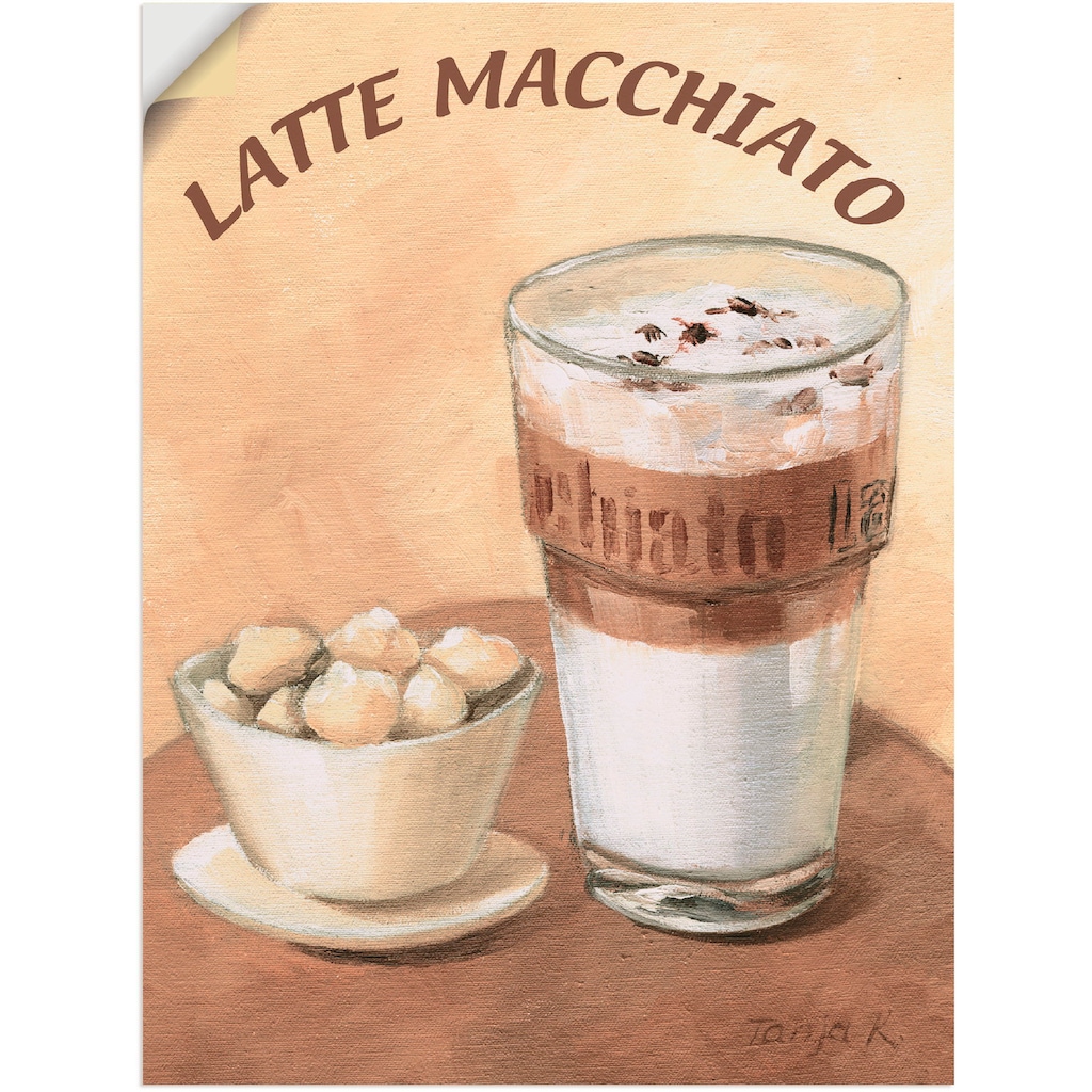 Artland Wandbild »Latte Macchiato«, Getränke, (1 St.)