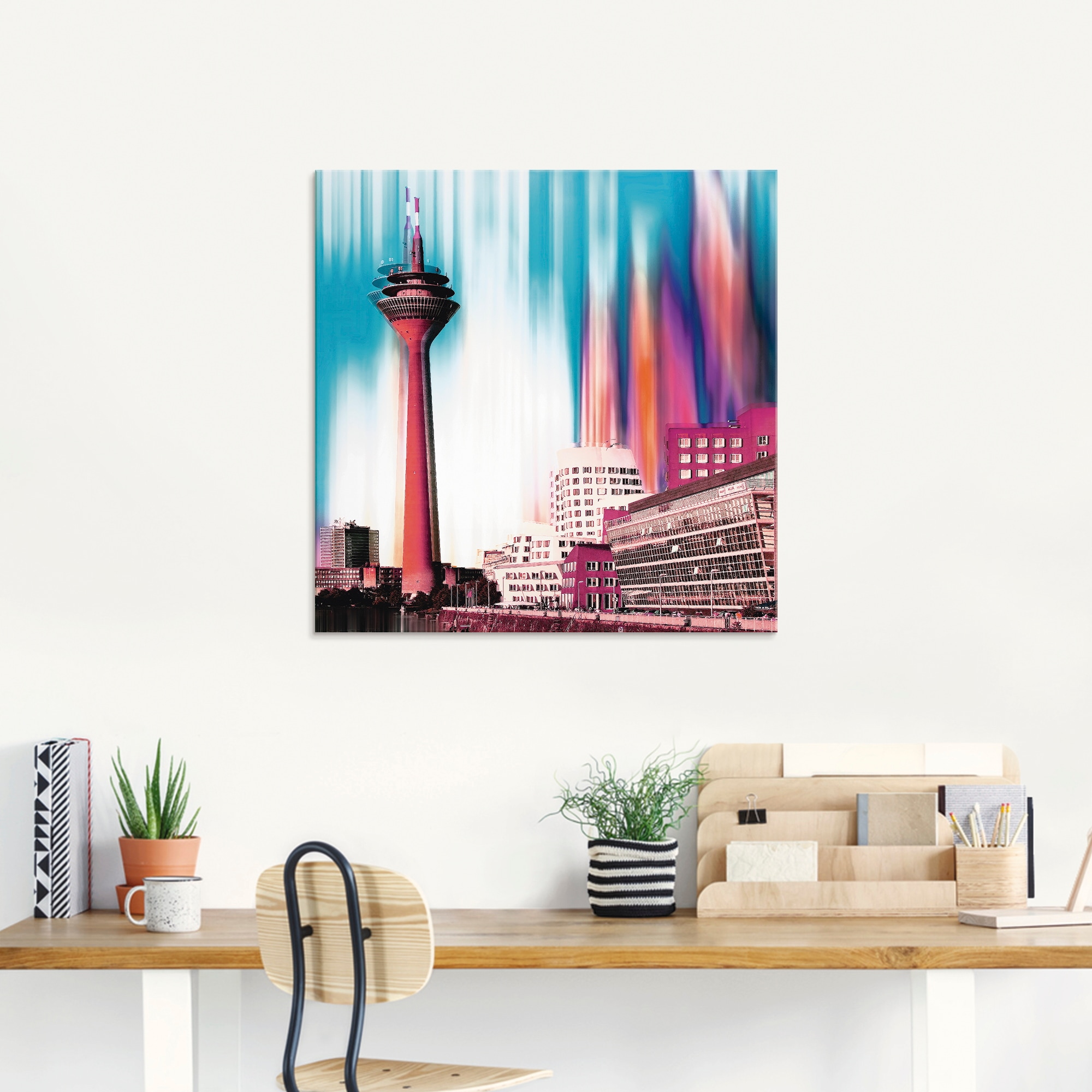 Artland Glasbild »Düsseldorf Skyline Collage I«, Deutschland, (1 St.), in verschiedenen Größen