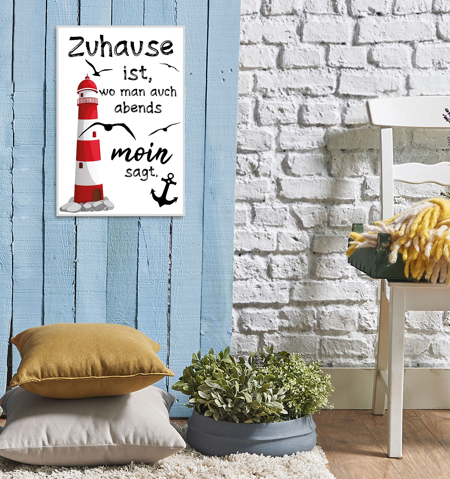 queence Metallbild "Zuhause", Sprüche, (1 St.) günstig online kaufen