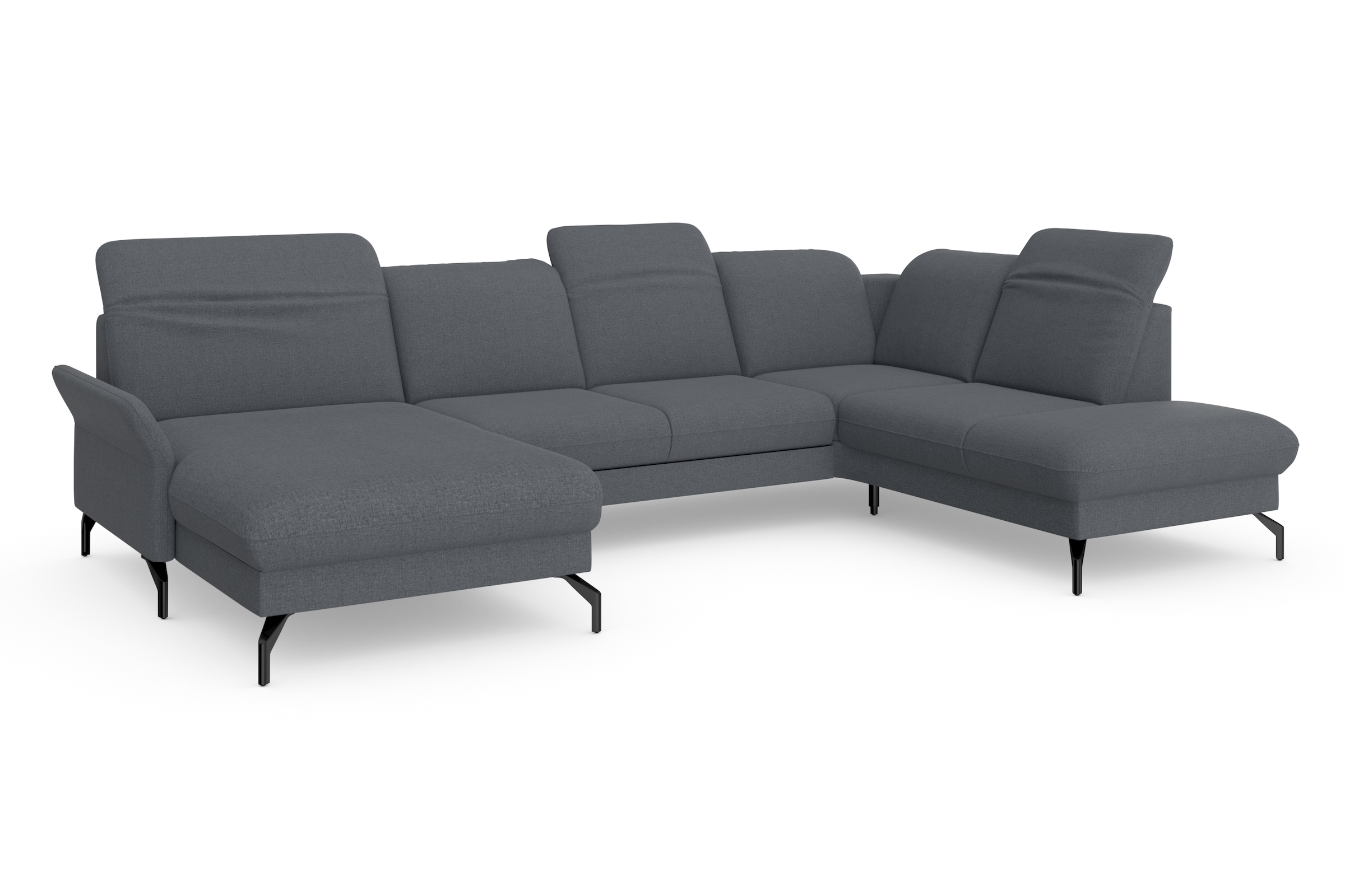 sit&more Wohnlandschaft »Fashion U-Form«, wahlweise mit Kopfteilverstellung, Vorziehsitz, motorisch, Metallfüße