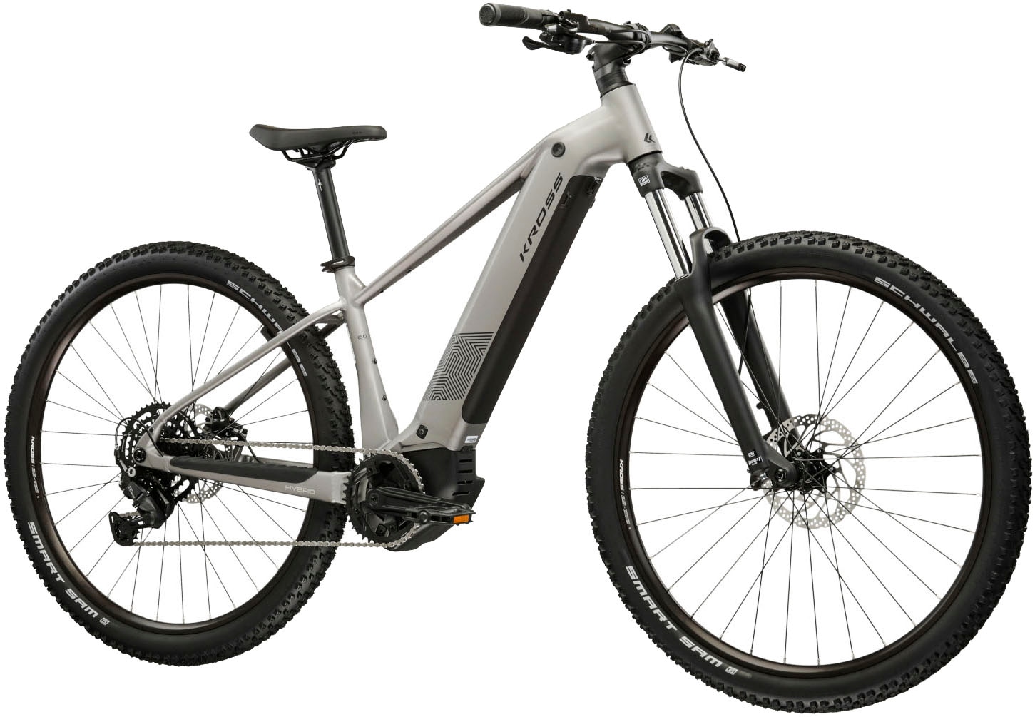 Kross »Influx Hybrid 2.0 16,7Ah / 600 Wh 29 Zoll silber 9 Gänge 2026« 9 Gang Shimano CUES U4000 Schaltwerk Kettenschaltung Mittelmotor 250 W