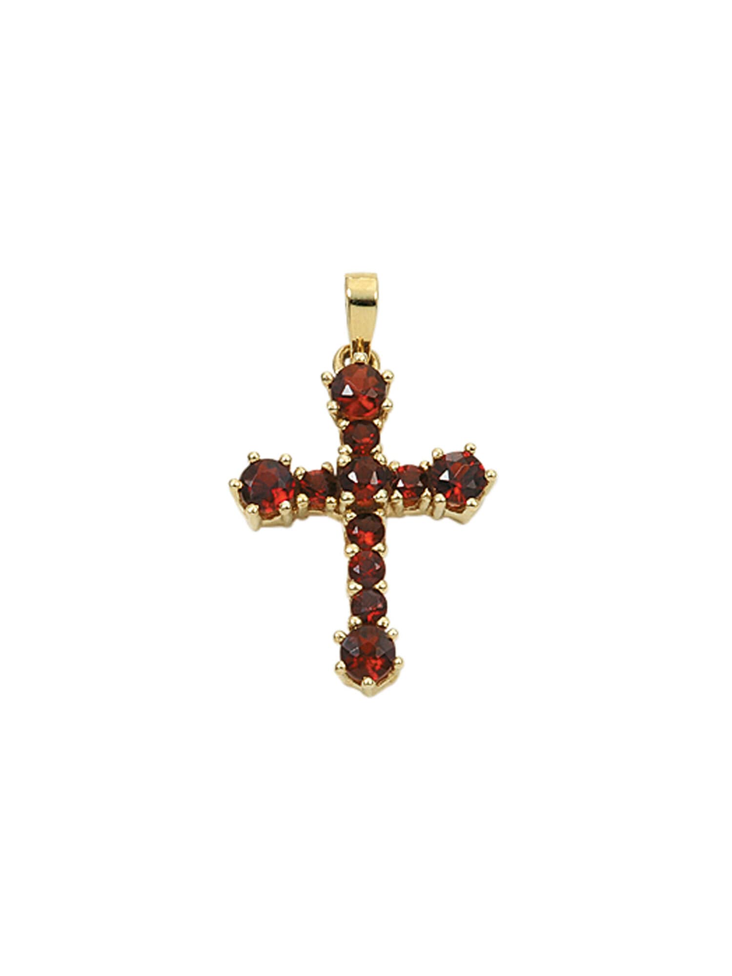 Adelia´s Kettenanhänger »333 Gold Anhänger Kreuz«, mit Granat Goldschmuck für Damen & Herren