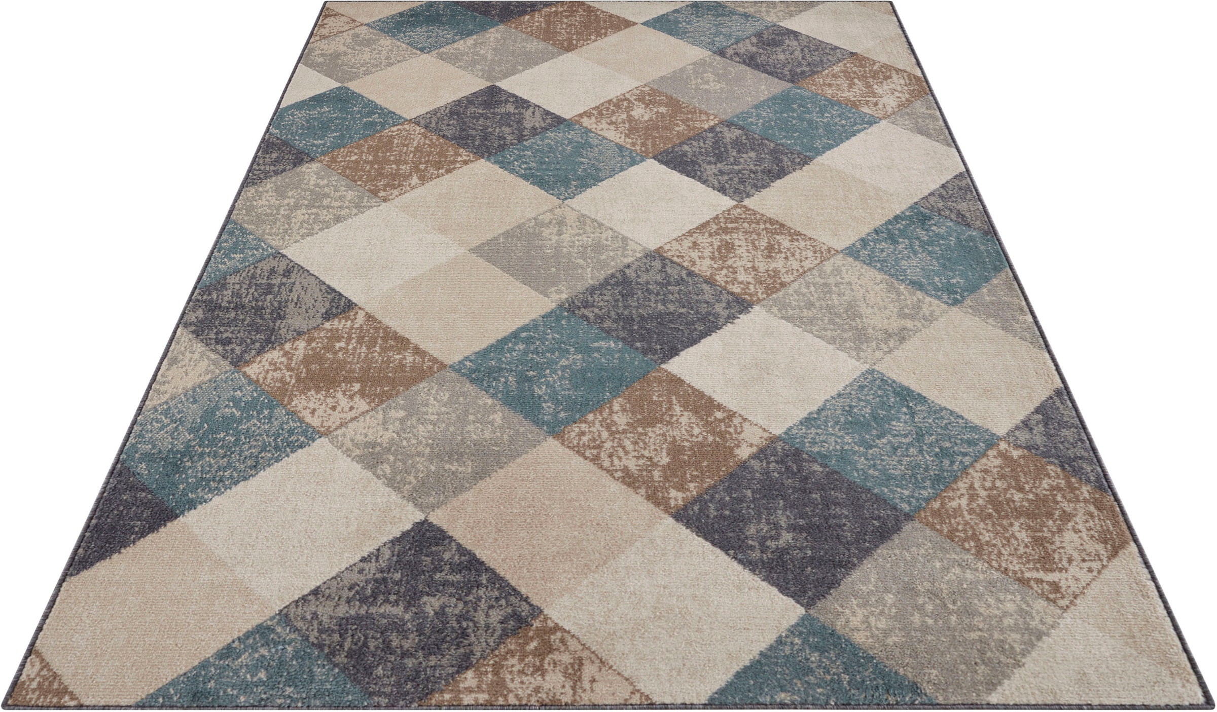 HANSE Home Teppich »Bakke«, rechteckig, 8 mm Höhe, Kurzflor, Läufer, Rauten-Muster, Wohnzimmer, Schlafzimmer, Esszimmer
