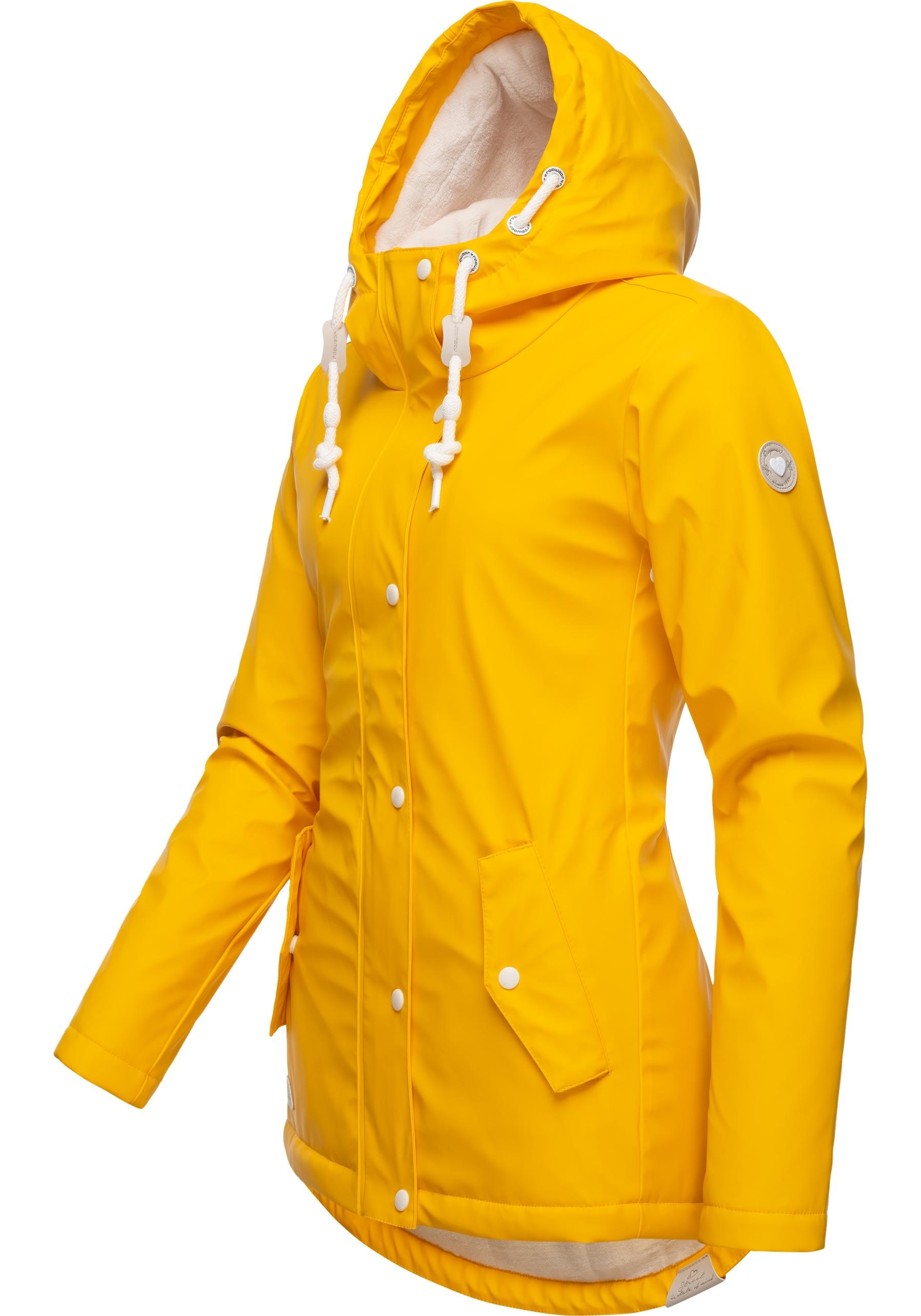 Ragwear Regenjacke »Marge«, mit Kapuze, warm gefütterter Damen Winter Regenmantel